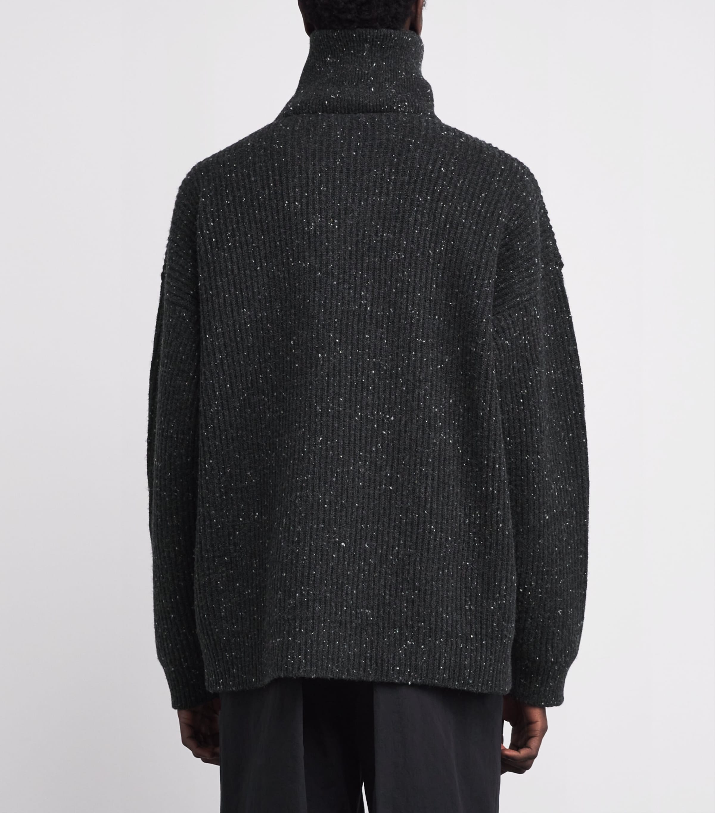 Maison Margiela Black Linen-Wool Quarter-Zip Sweater | Harrods UK
