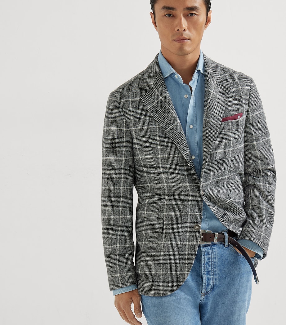 Alpaca-Wool-Blend Prince of Wales Check Blazer C012 Image 2