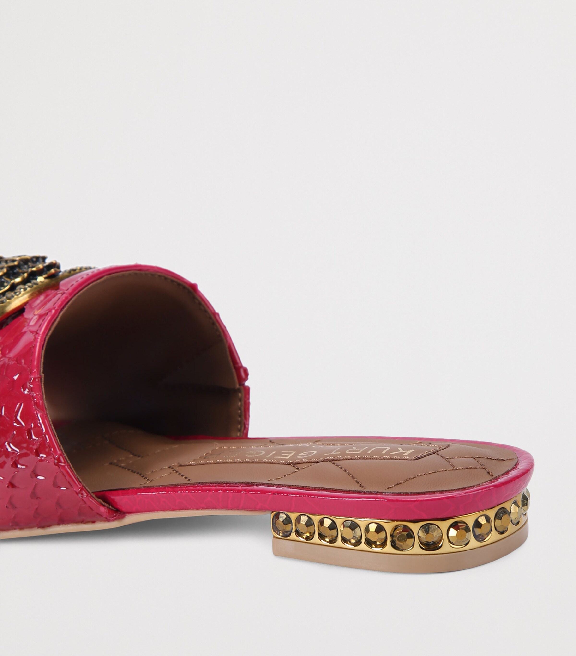 Kurt Geiger London Leather Chelsea Flat Sandals Fuchsia Image 2