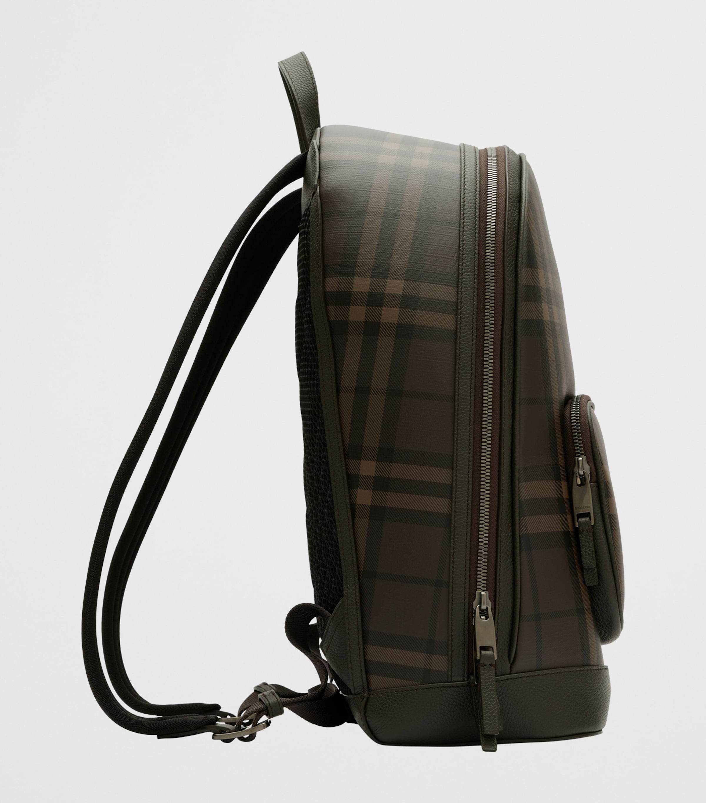 Burberry Canvas City Check Backpack Dark Brown Image 3