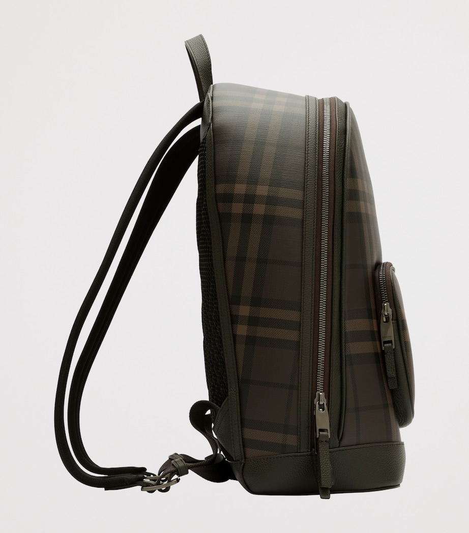 Burberry Canvas City Check Backpack Dark Brown Image 3