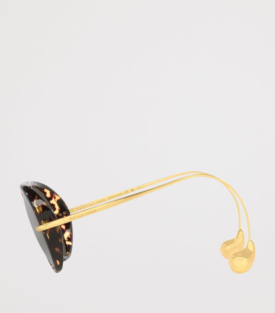 Bottega Veneta Tortoiseshell Aviator Sunglasses Image 3