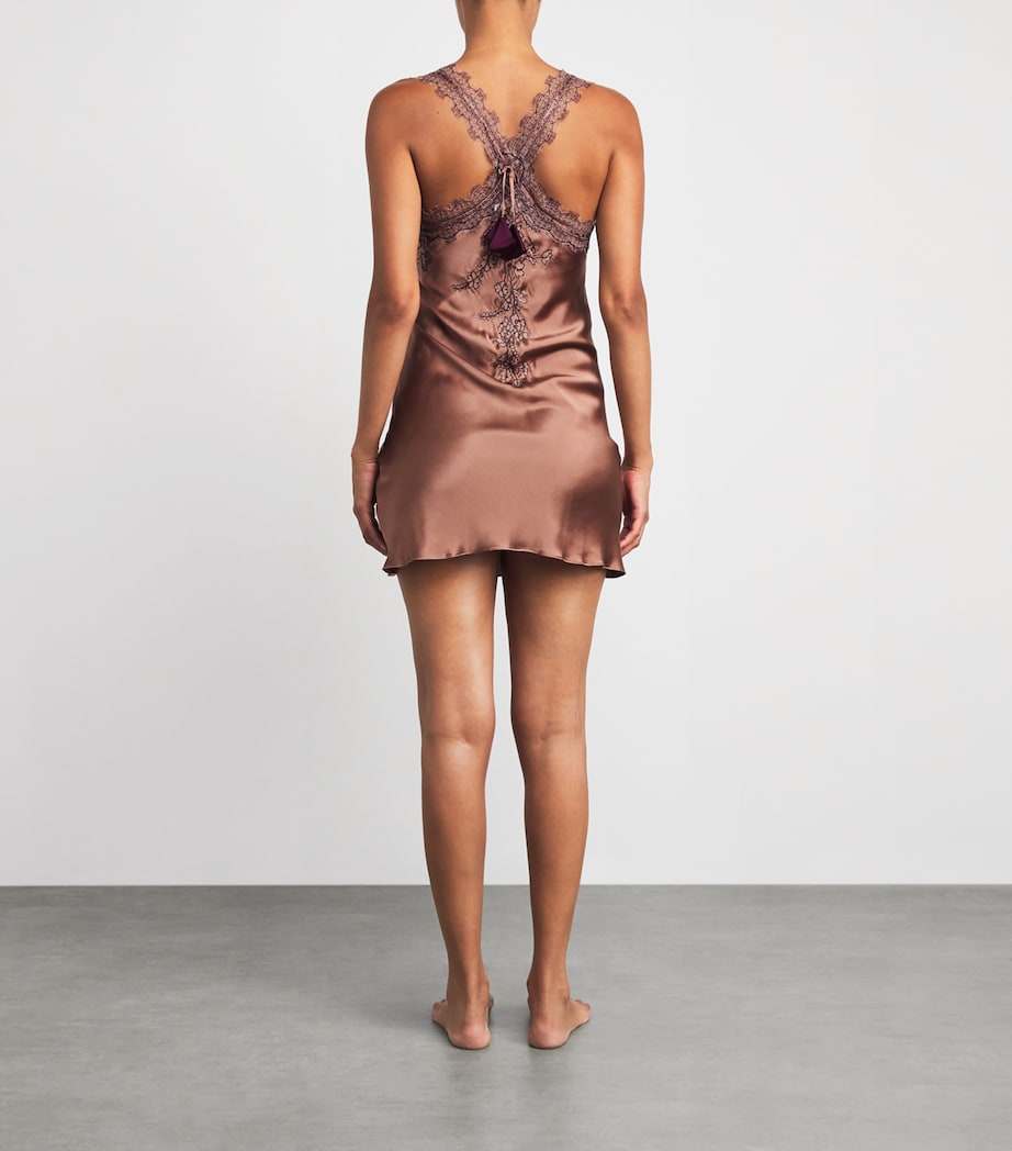 TORLOWEI Womens Silk Patsy Mini Slip Dress Mocha/raisin Image 5