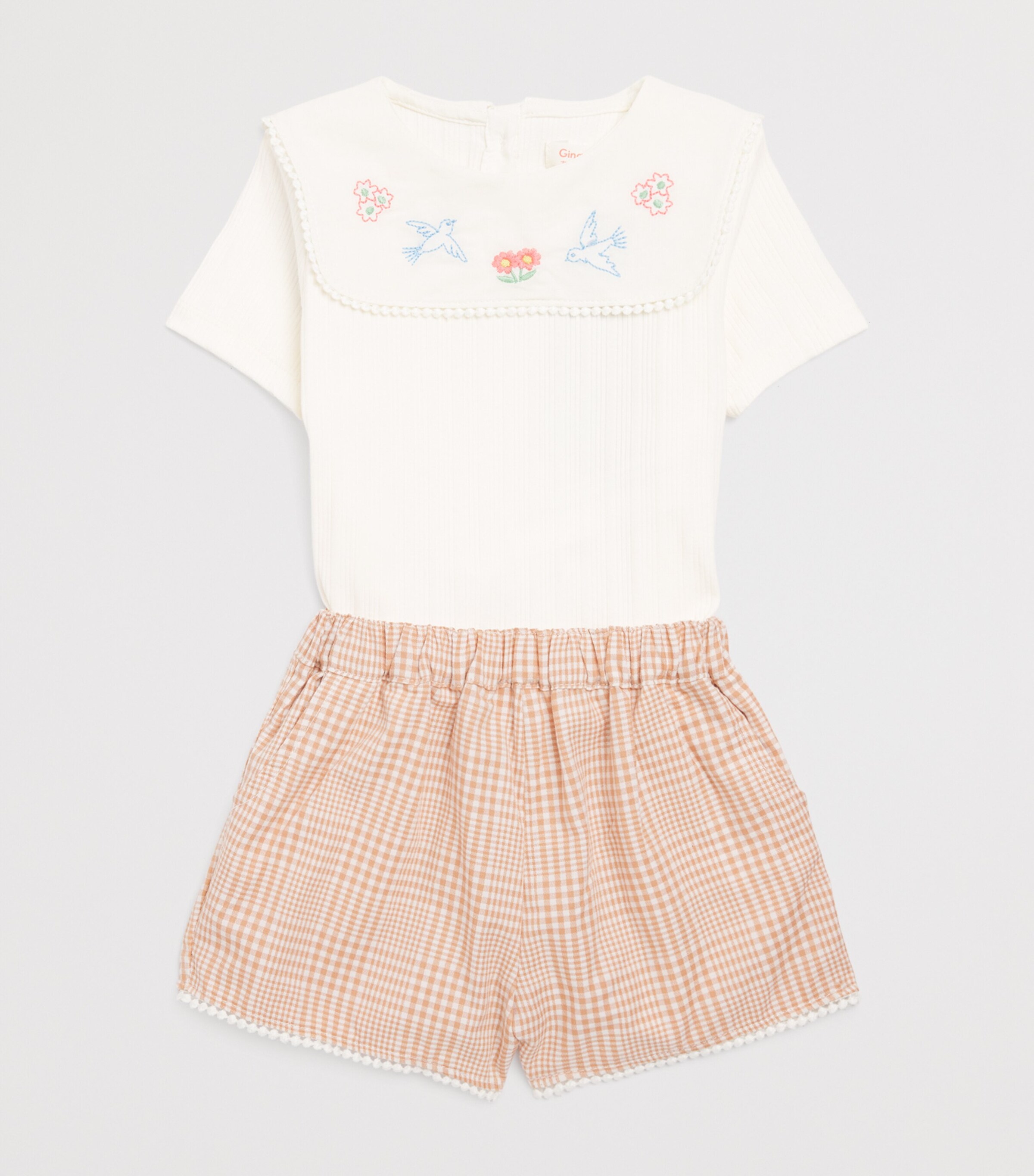 Gingersnaps Cotton Jurin Top and Shorts Set (6-36 Months) Multiolor Image 3