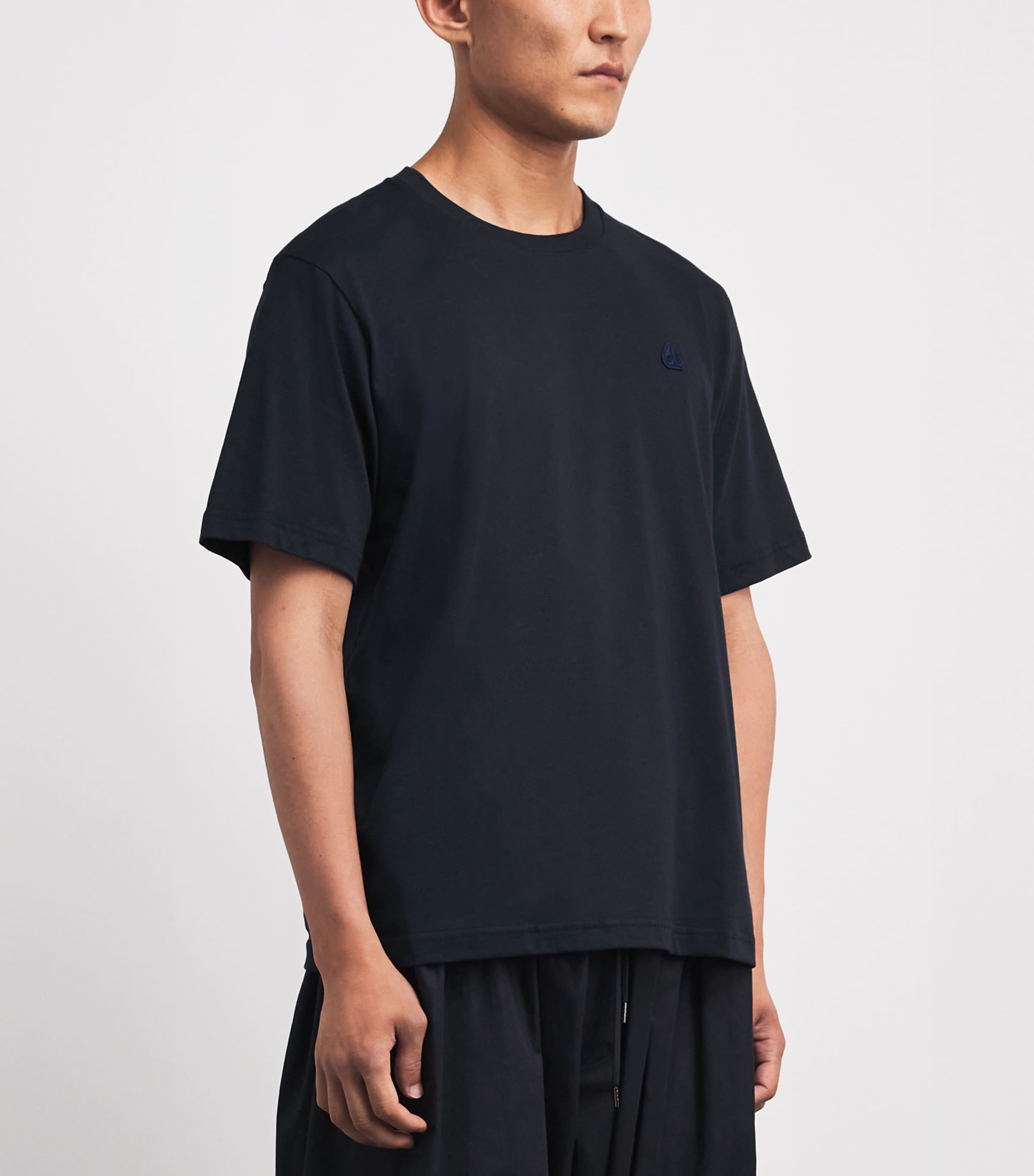 Moose Knuckles Mens Cotton Logo Yul T-Shirt Navy Image 4