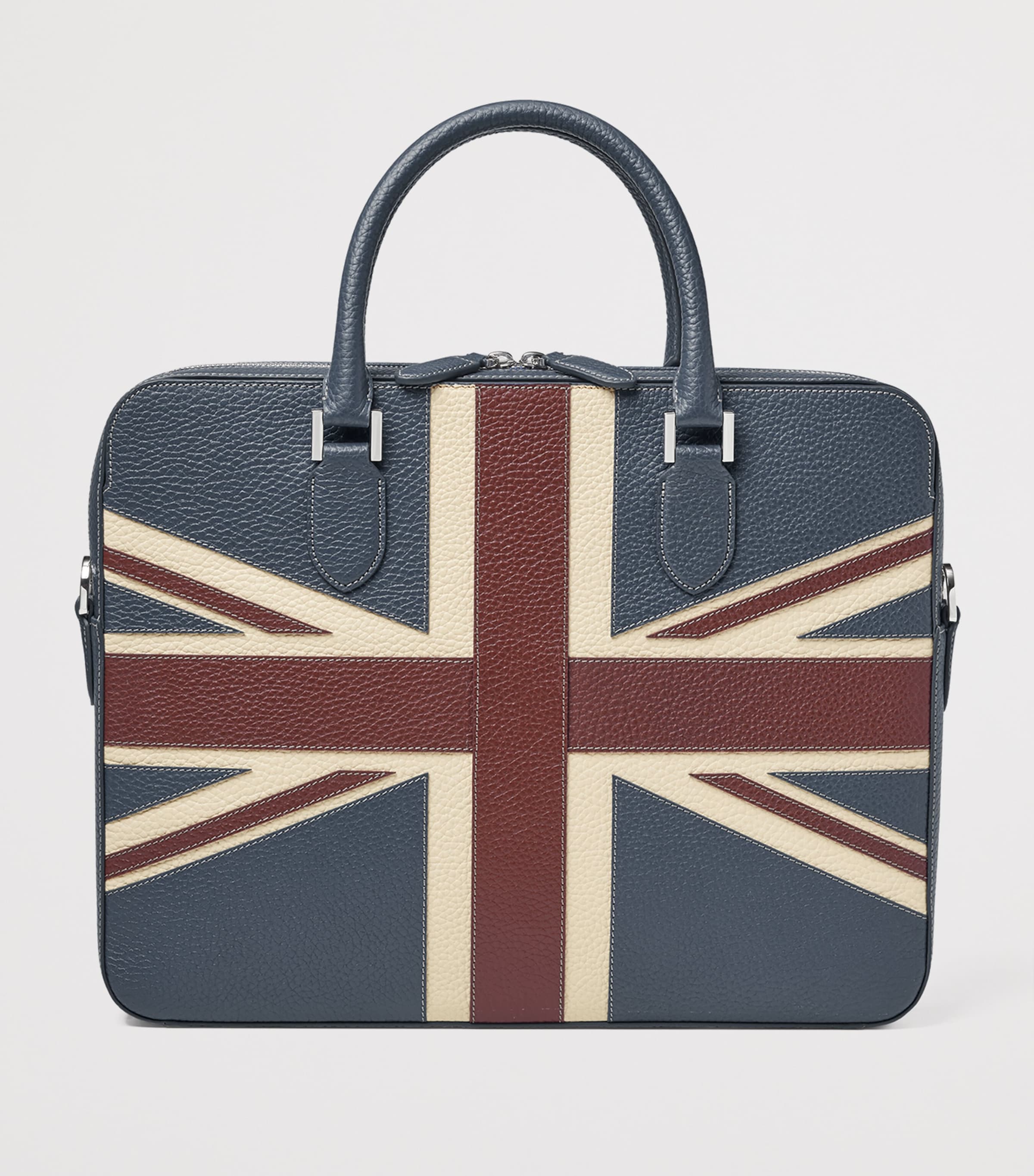 Aspinal Of London Leather Union Jack Briefcase Brit Image 2