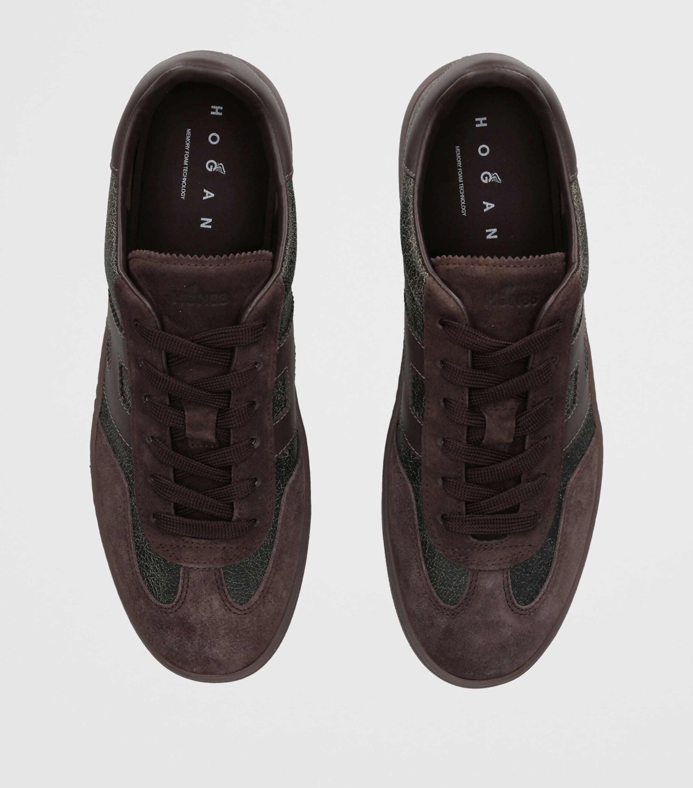 Hogan Leather-Suede Cool Sneakers Dk.brn Com Image 3