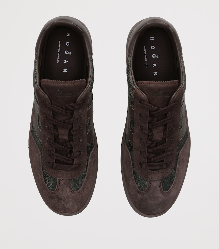 Hogan Leather-Suede Cool Sneakers Dk.brn Com Image 3