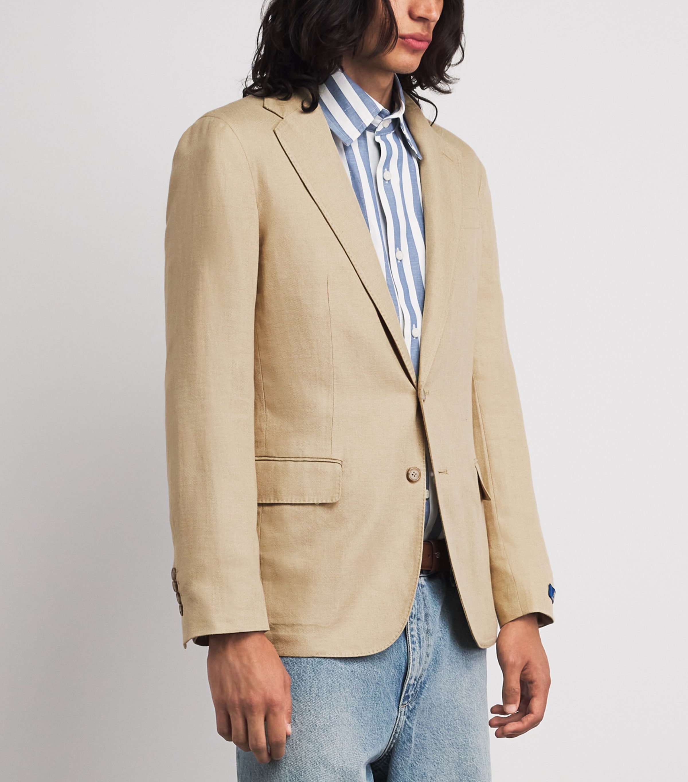 Polo Ralph Lauren Mens Linen Twill Blazer Tan Image 4