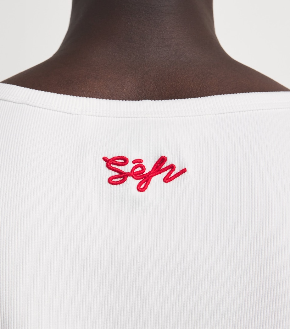 Séfr Mens Stretch-Cotton Cyril Tank Top Organic White Cotton Image 3