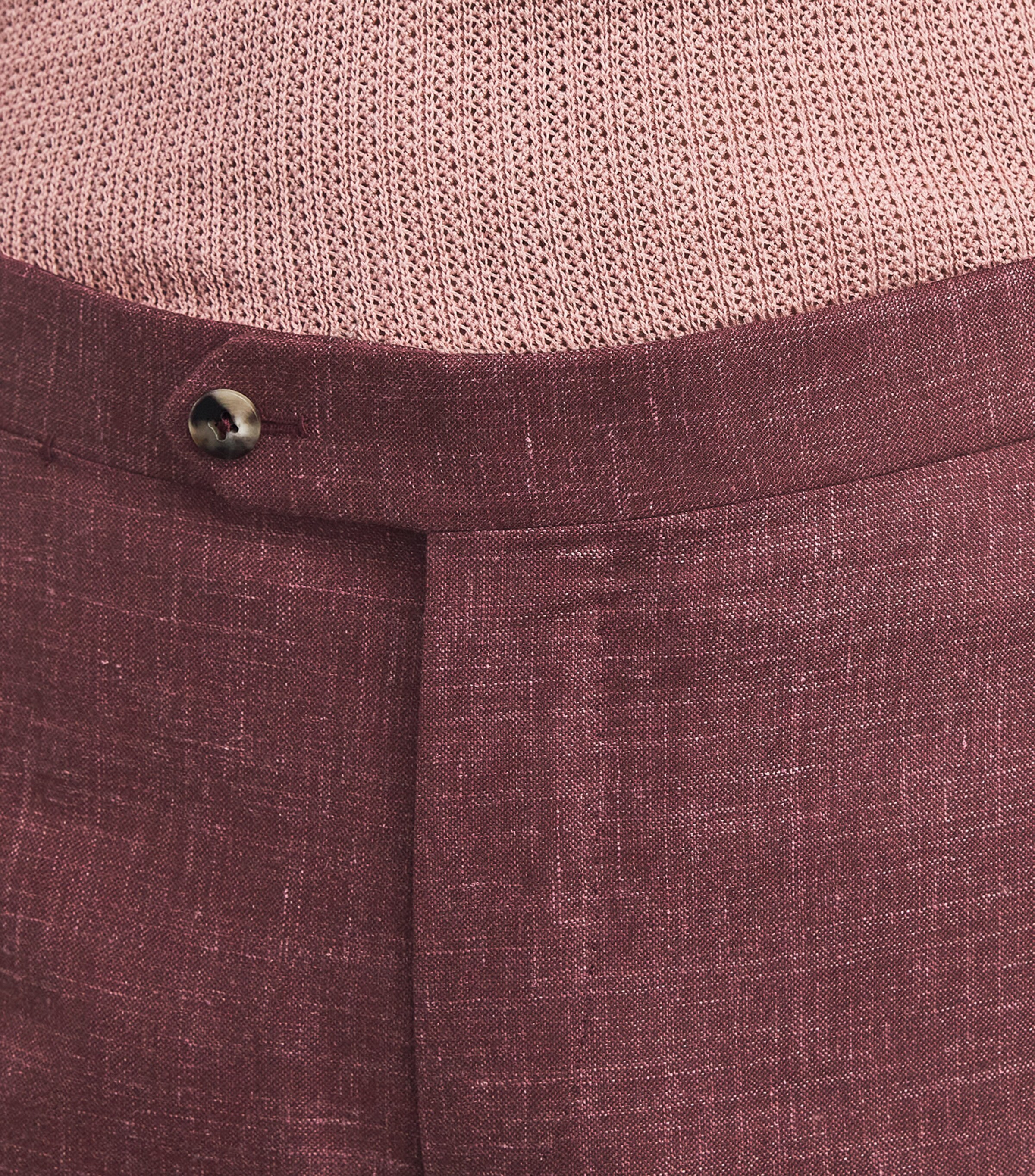 Isaia Mens Wool-Cashmere-Silk-Linen Sanita Trousers Image 3