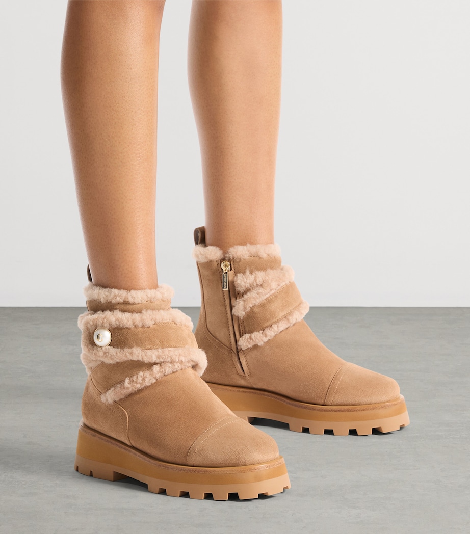 Meena Suede Shearling Boots TOFFEE/TOFFEE Image 2