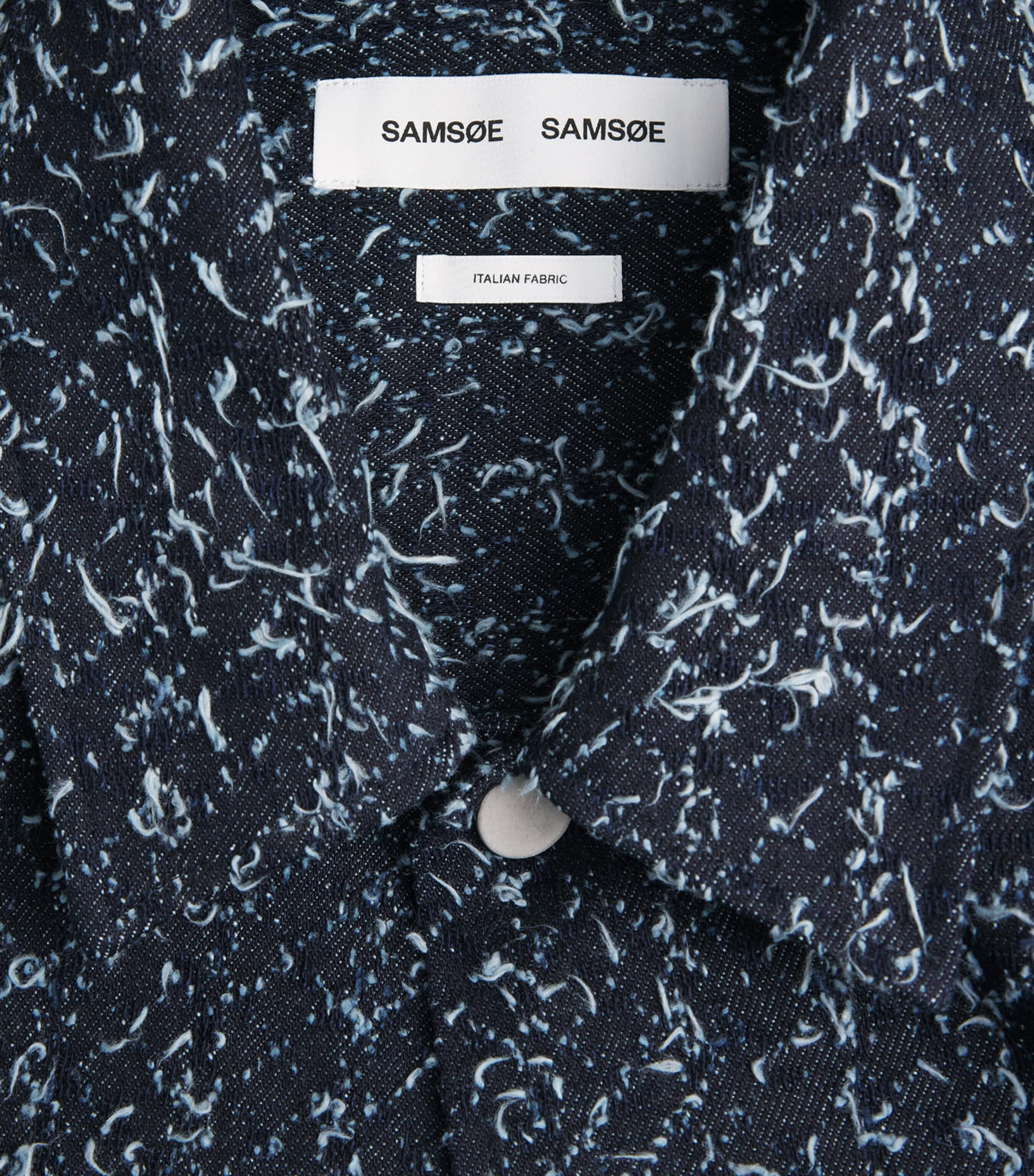 SAMSOE SAMSOE Mens Sacastor X Denim Overshirt Indigo Floss Image 6