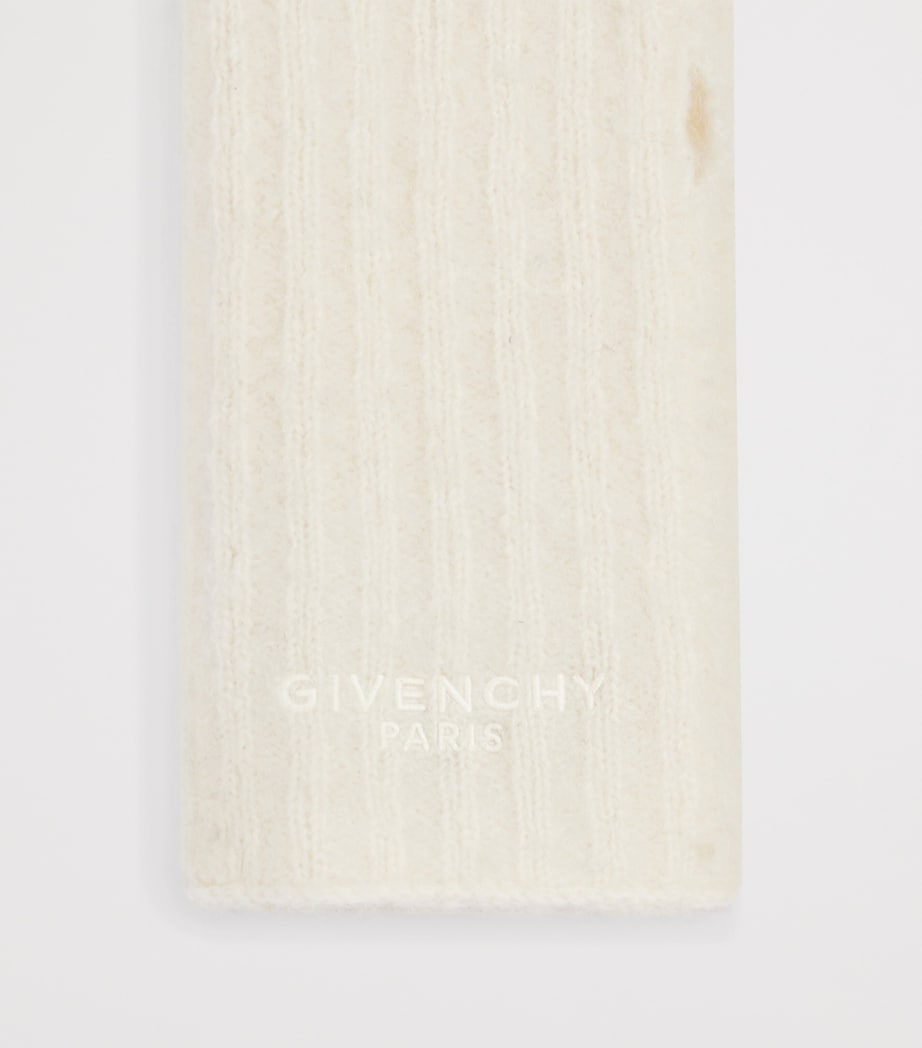 Givenchy Alpaca-Wool Rib Fingerless Gloves Image 2