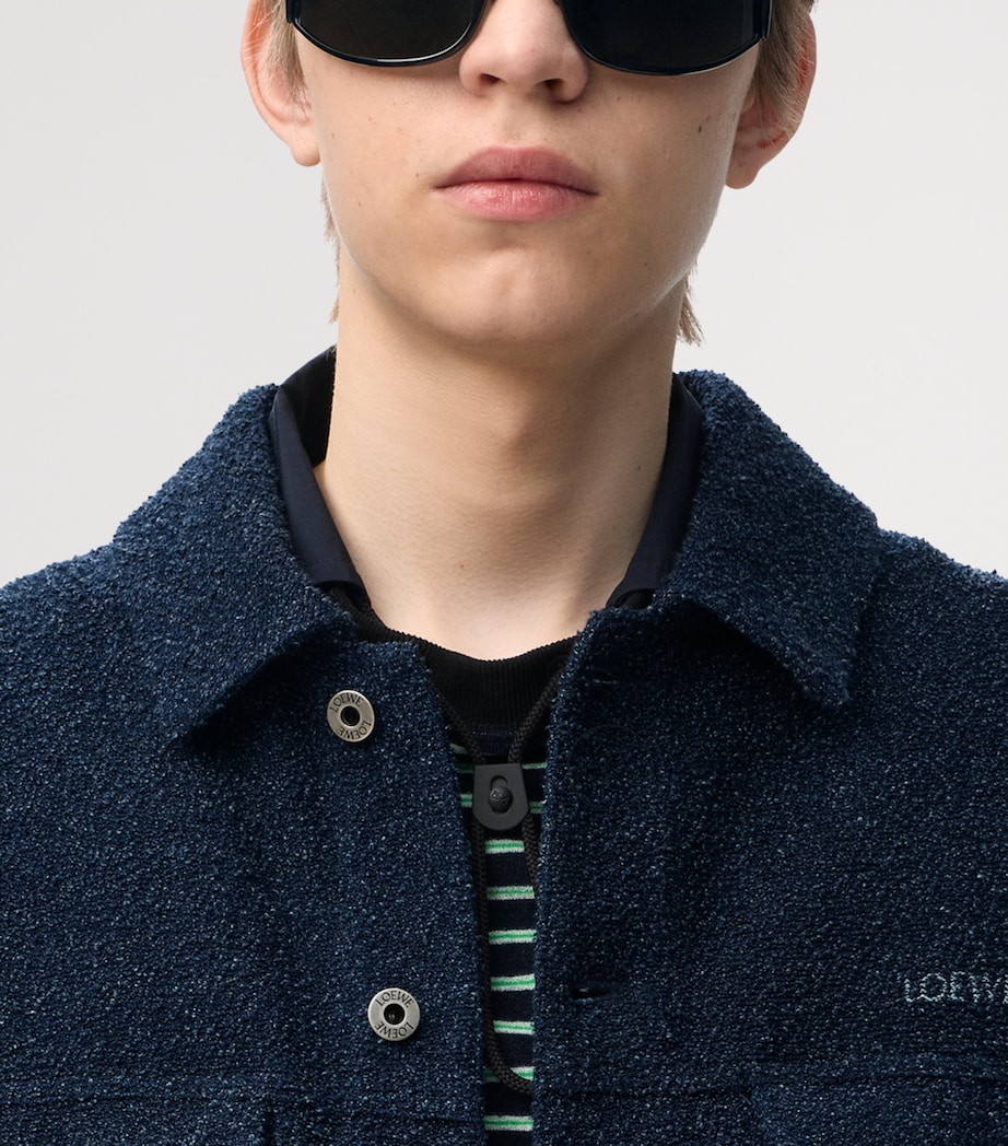 LOEWE Textured Trucker Jacket Dark Denim Blue Image 5