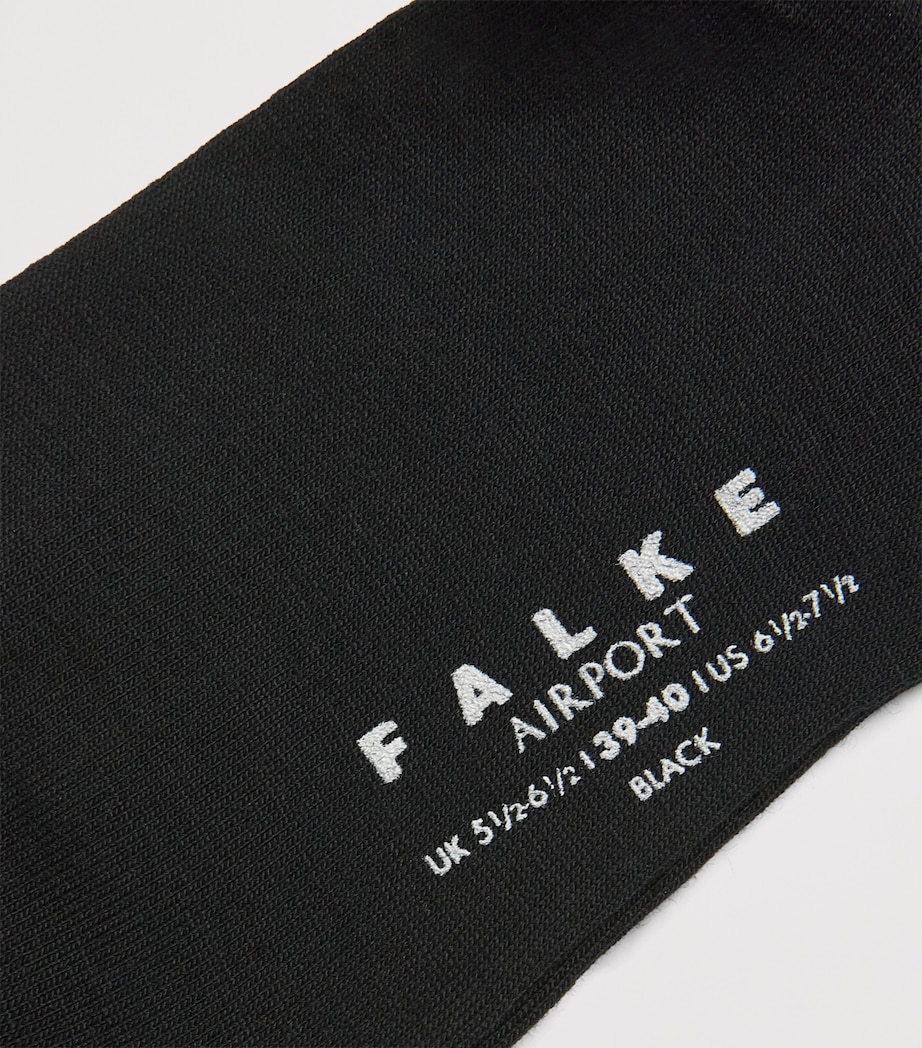 Falke Mens Virgin Wool-Blend Airport Socks Black Image 2