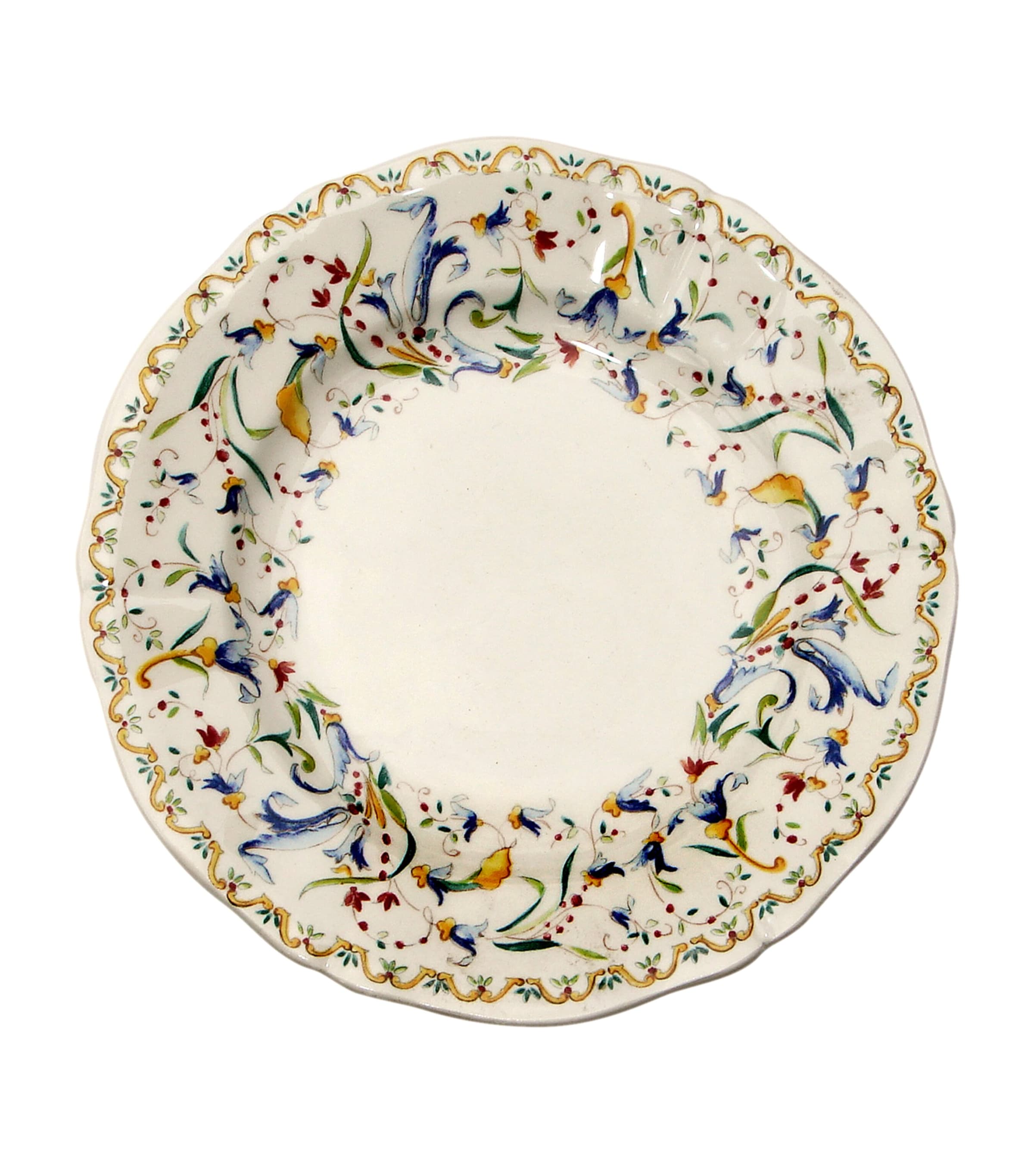 Gien Toscana Canape Plates (Set of 4) White, Blue, Yellow Image 1