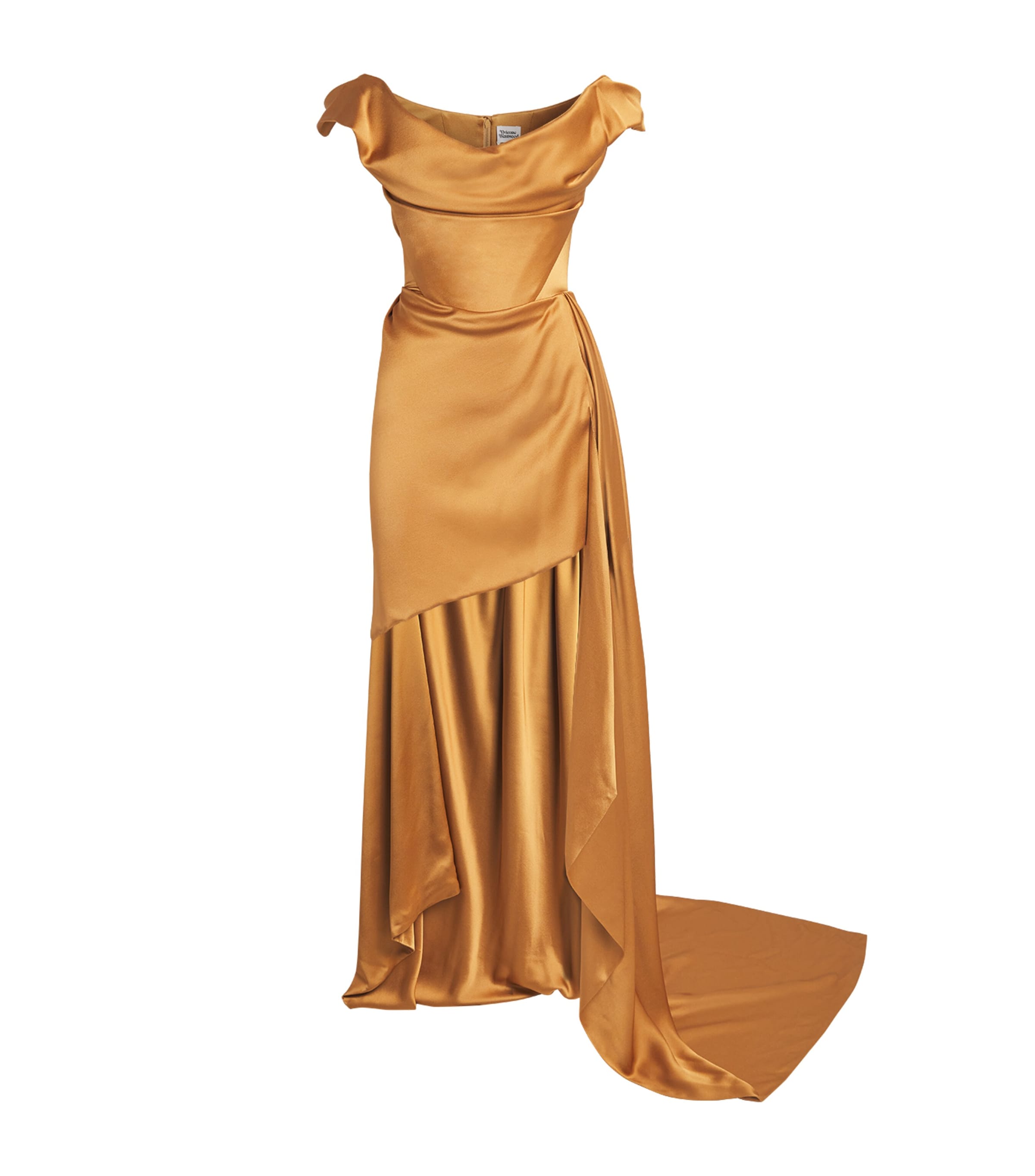 Vivienne Westwood Womens Off-The-Shoulder Comet Gown Brass/gold Image 1