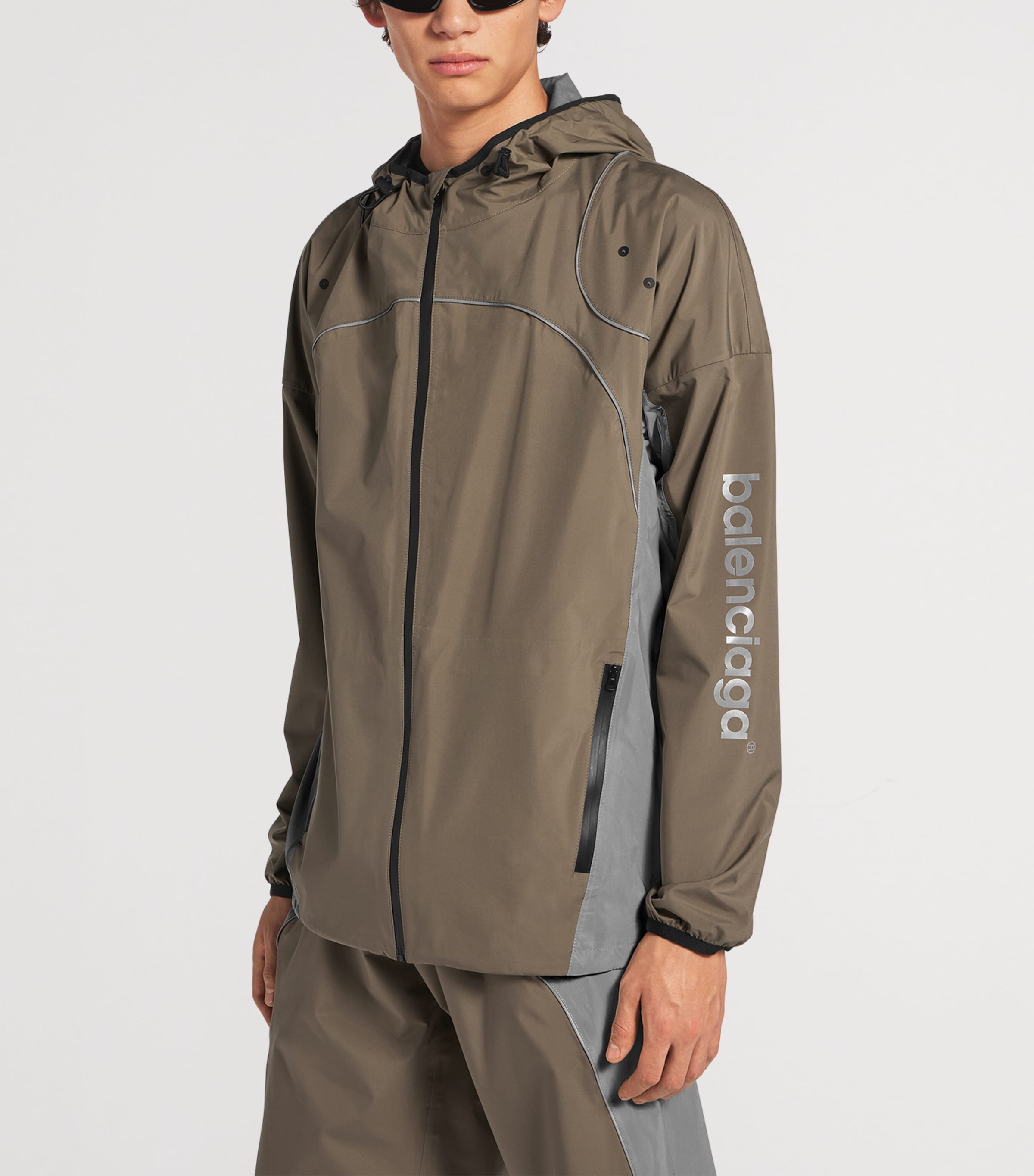 Balenciaga Mens Reflective Techwear Zip-Up Jacket Image 5