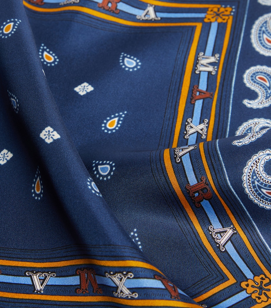 Silk Printed Scarf CORNFLOWER BLUE Image 3