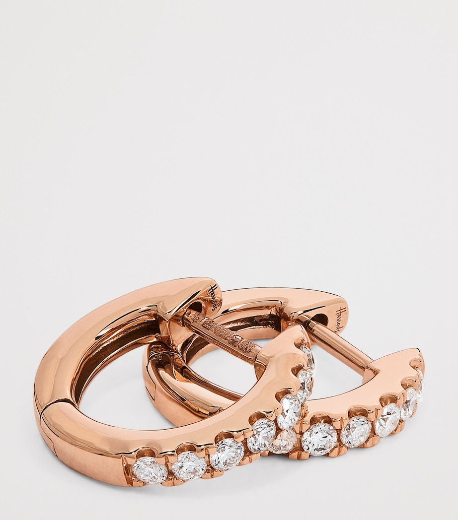 Rose Gold and Diamond Huggie Earrings (0.20ctw) ROSE GOLD Image 5