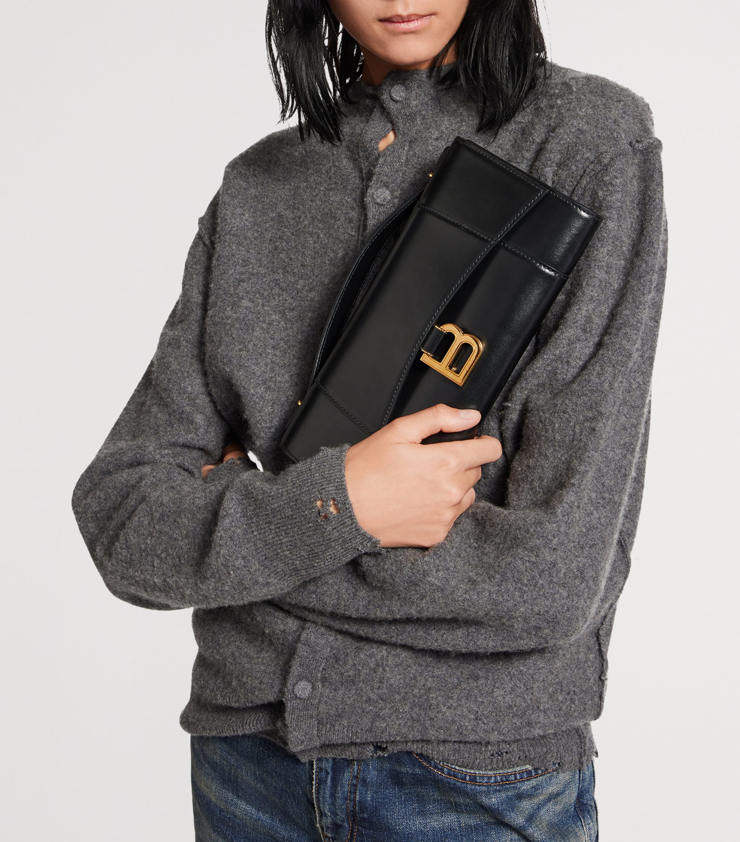 Leather Hourglass Pochette Bag 1000 Image 2