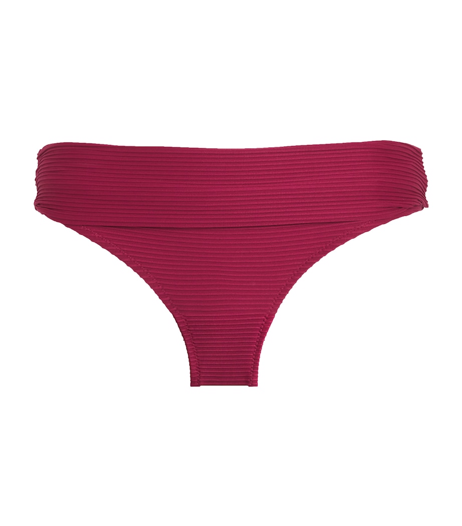 Ribbed Cassis Bikini Bottoms BET-RED Image 1