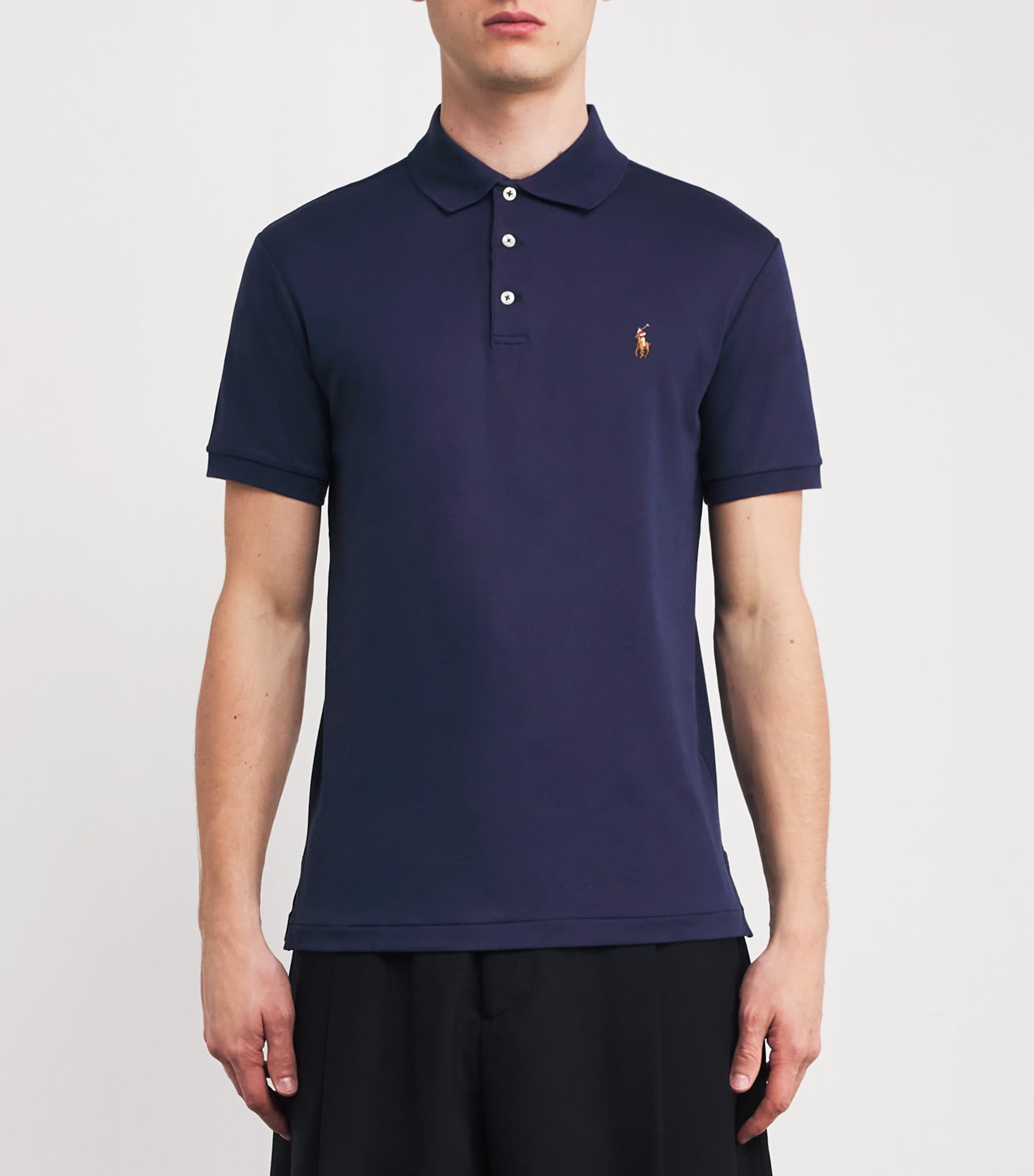 Cotton Slim-Fit Polo Shirt FRENCH NAVY Image 3