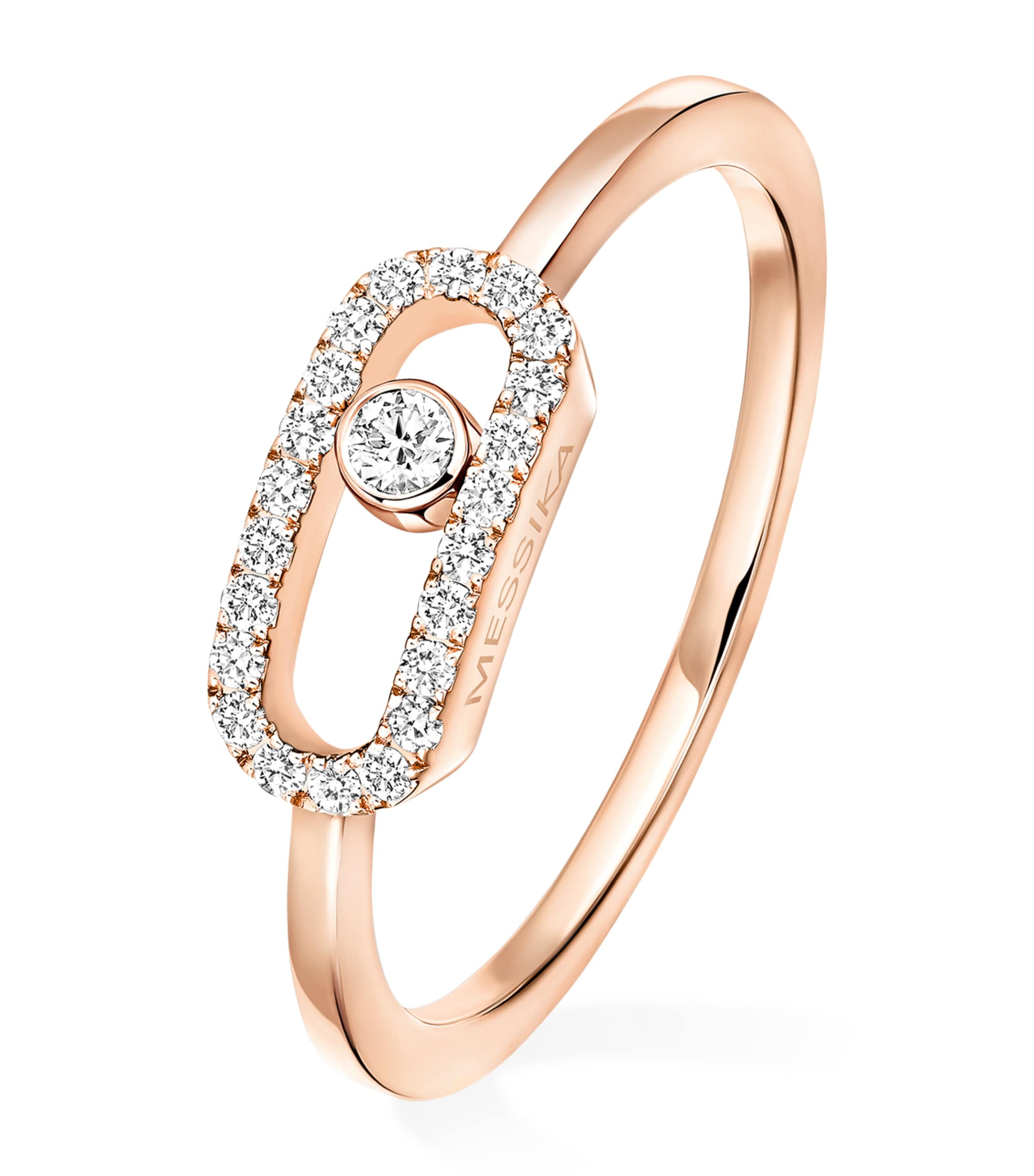 Messika Move Uno Pink Gold and Diamond Ring (0.09ct) Pink Gold Image 1