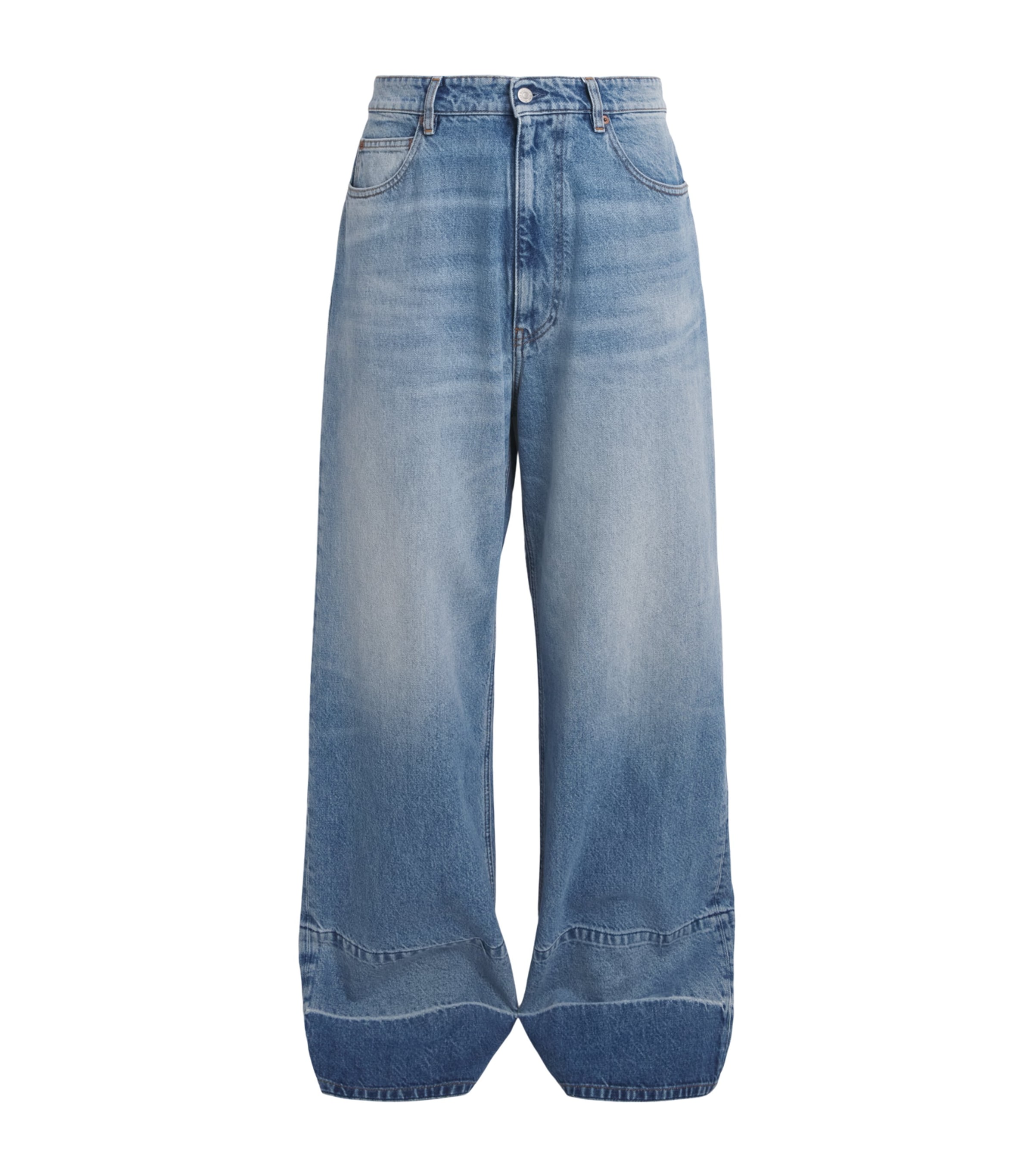 MM6 Maison Margiela Mens Panelled Wide-Leg Jeans Blue Image 1