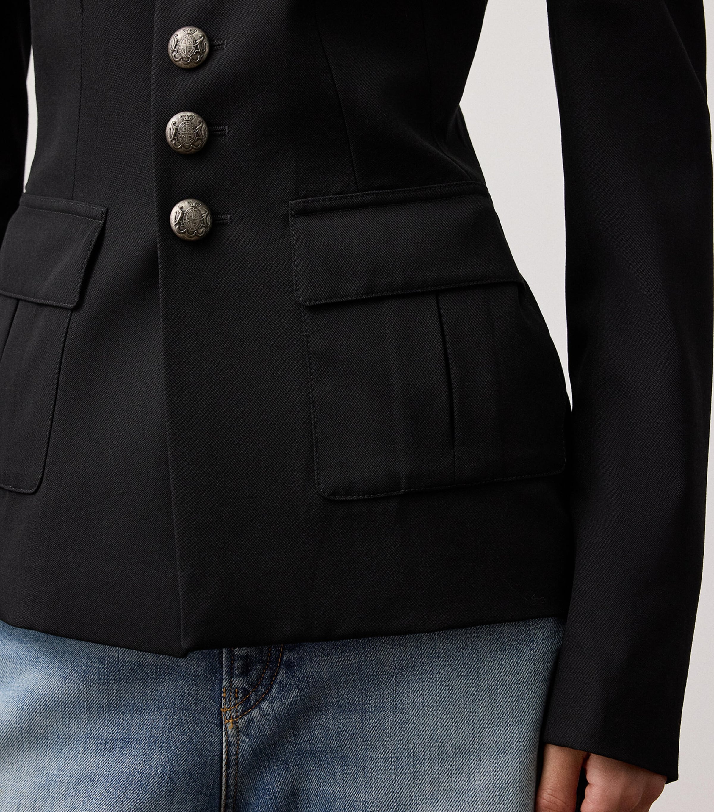 Wool Grain de Poudre Eliza Jacket BLACK Image 5