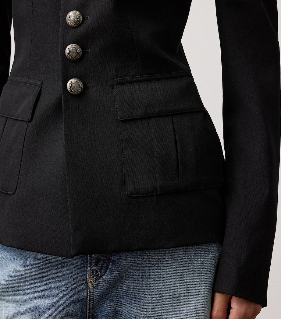 Wool Grain de Poudre Eliza Jacket BLACK Image 5