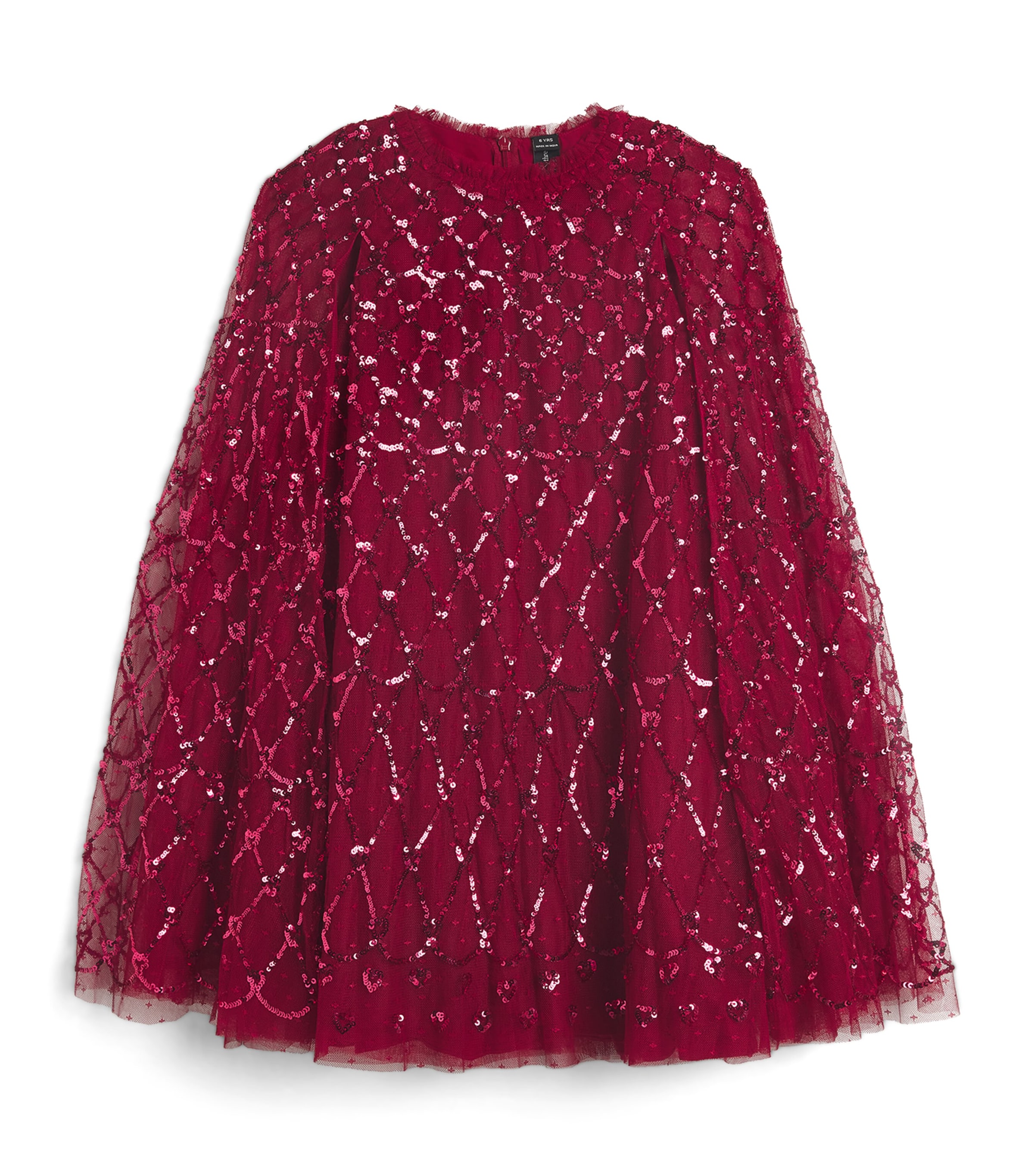 NEEDLE & THREAD SEQUINNED HEART LATTICE DRESS