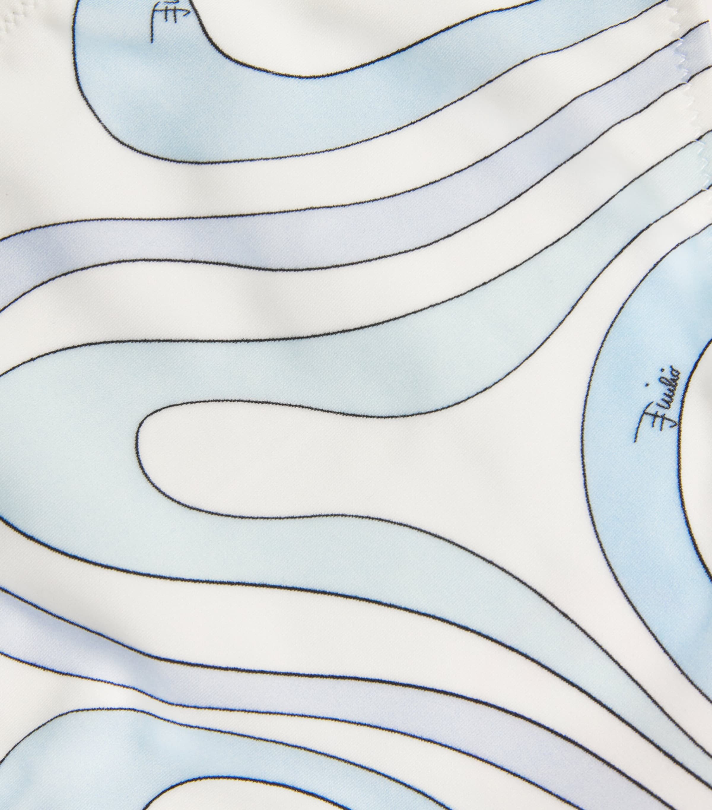 PUCCI Womens Marmo Print Bikini Bottoms Light Blue Image 4