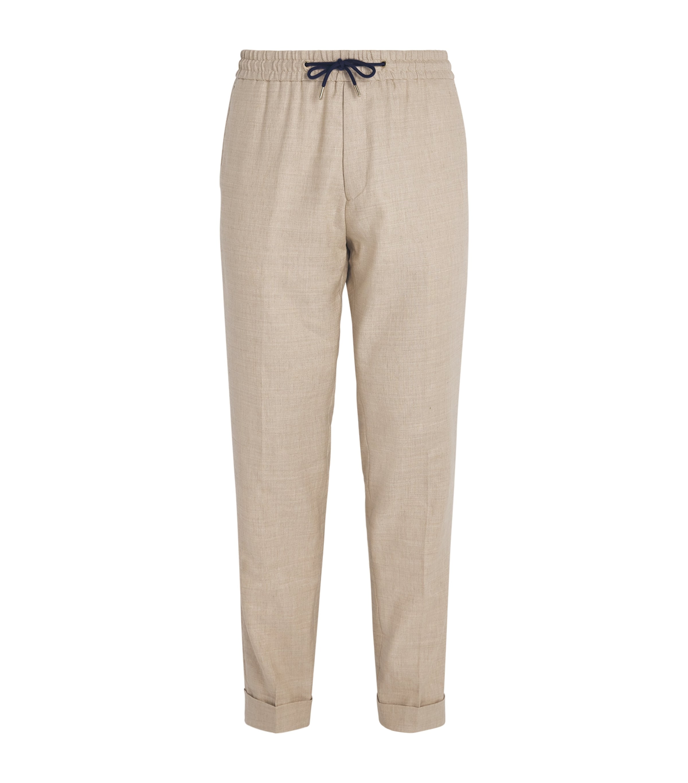 Paul Smith Mens Linen-Wool Straight Trousers Beige Image 1