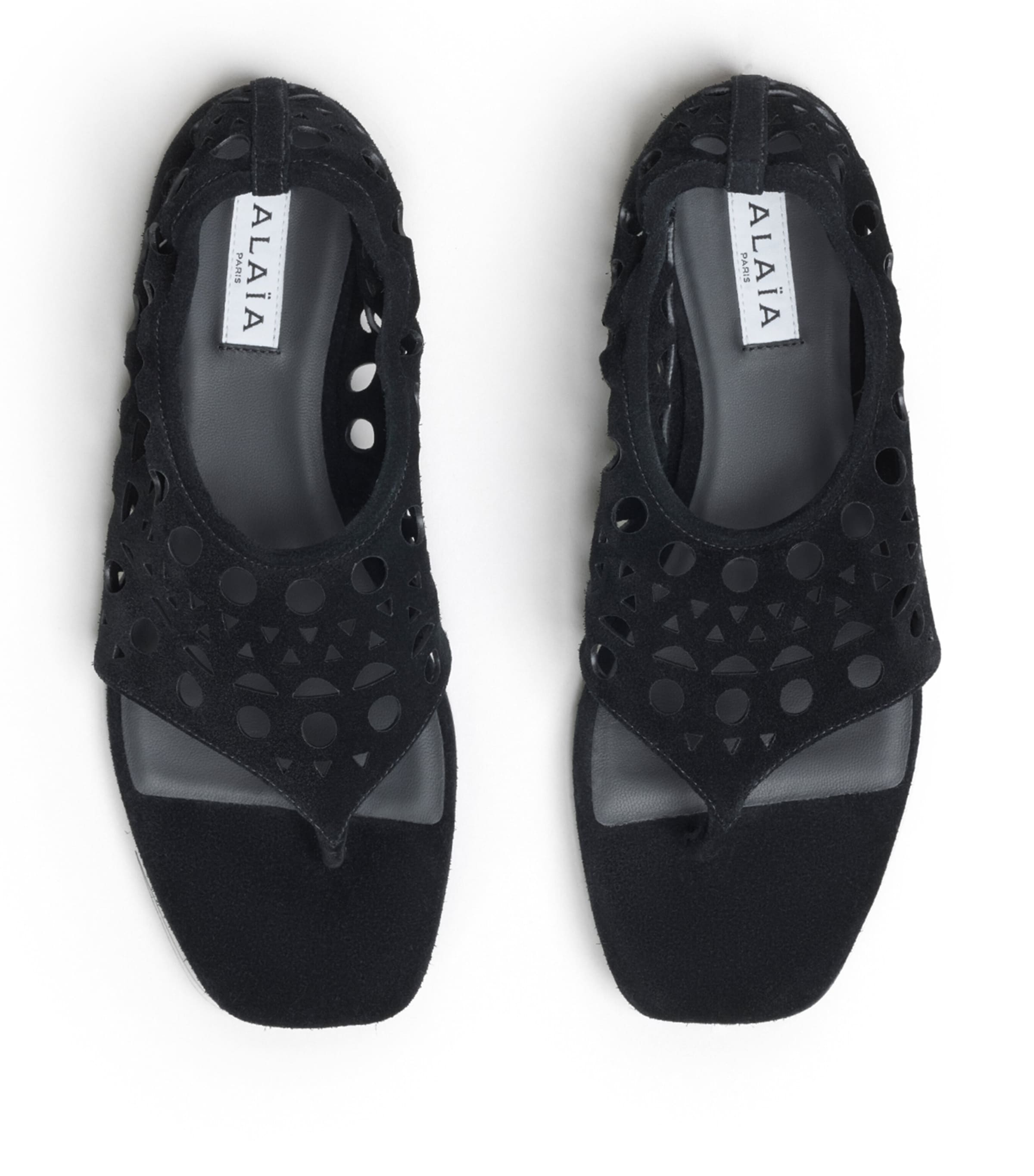 Alaïa Suede Vienne Thong Sandals Black Image 2