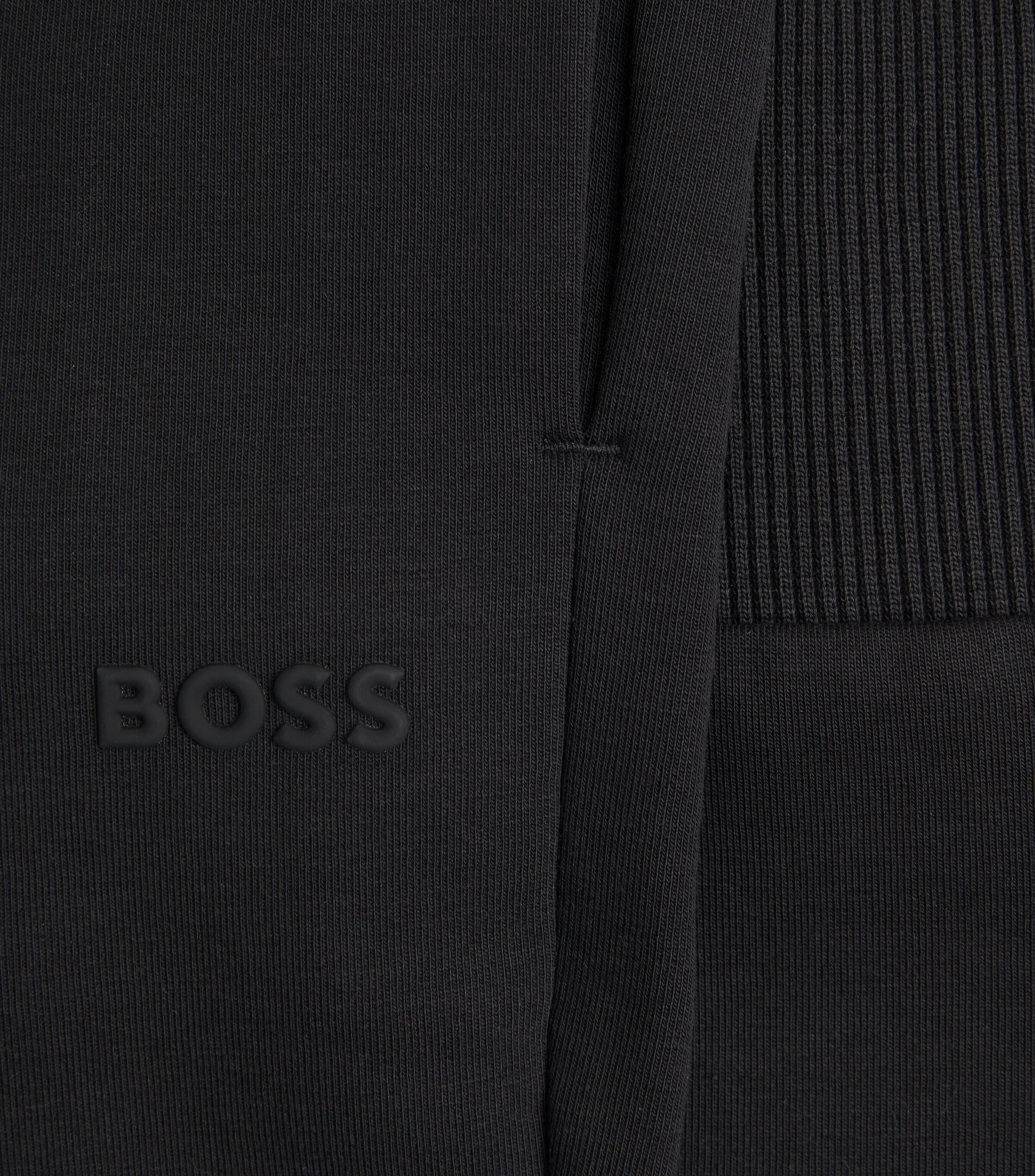 BOSS Mens Stretch-Cotton Logo Sweatpants Black Image 6