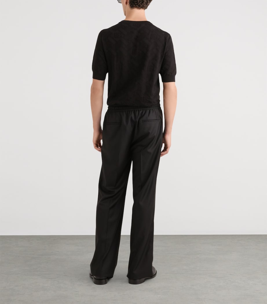 Dolce&Gabbana Mens Silk Jacquard T-Shirt Black Image 4
