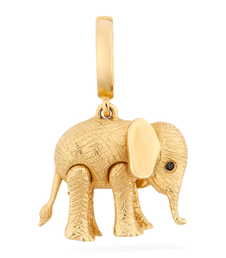 Yellow Gold and Diamond Baby Elephant Charm 18CT YELLOW GOLD Image 1
