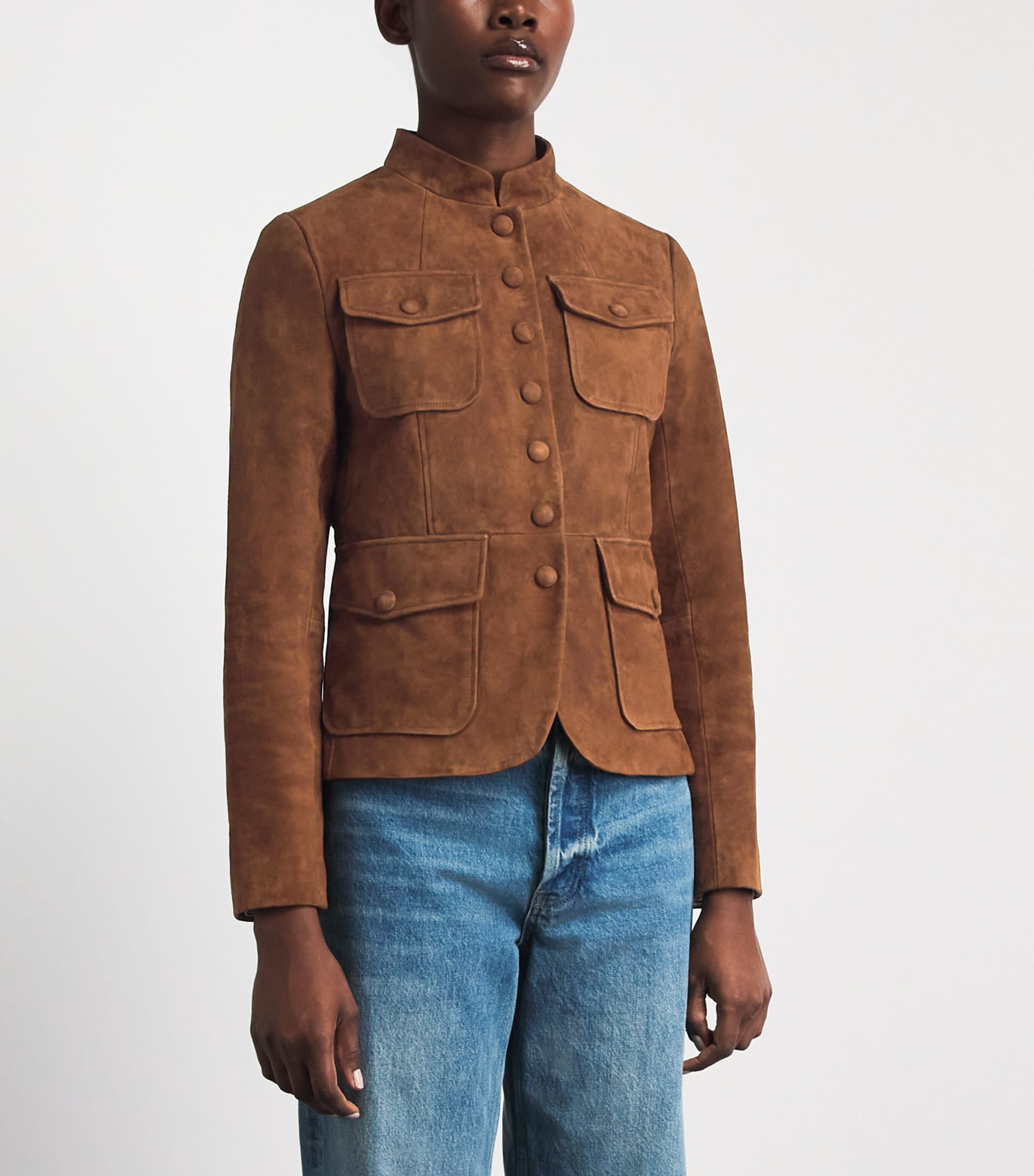 Rag & Bone Womens Suede Mercer Blazer Brown Image 4