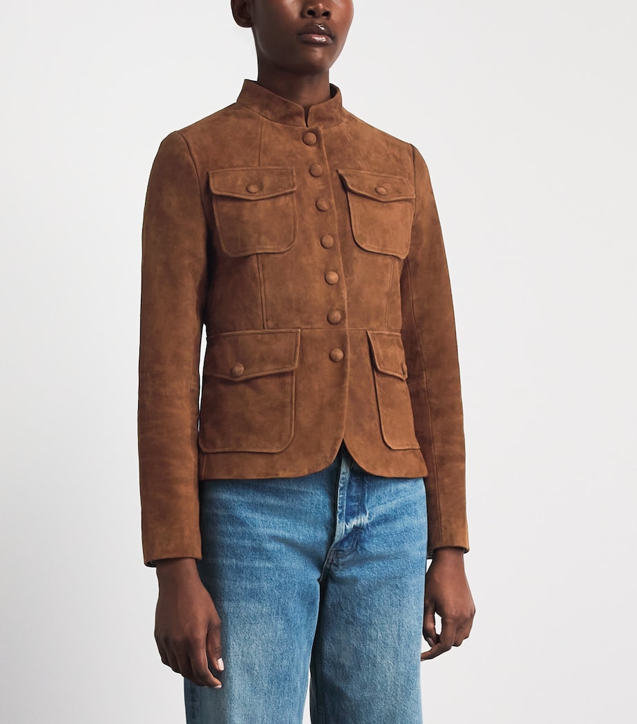 Rag & Bone Womens Suede Mercer Blazer Brown Image 4
