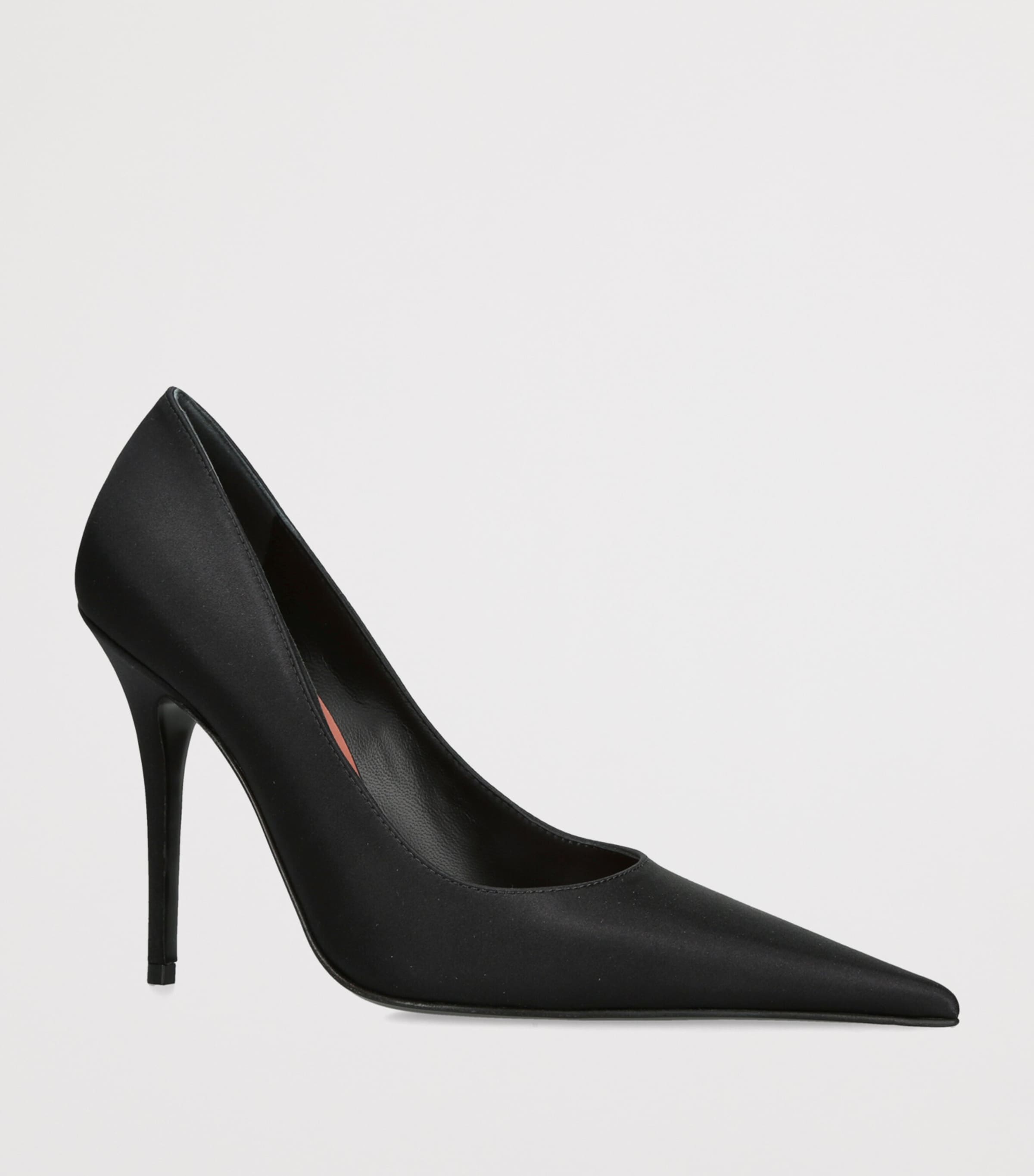 Amina Muaddi Satin Barbara Pumps 105 Black Image 2