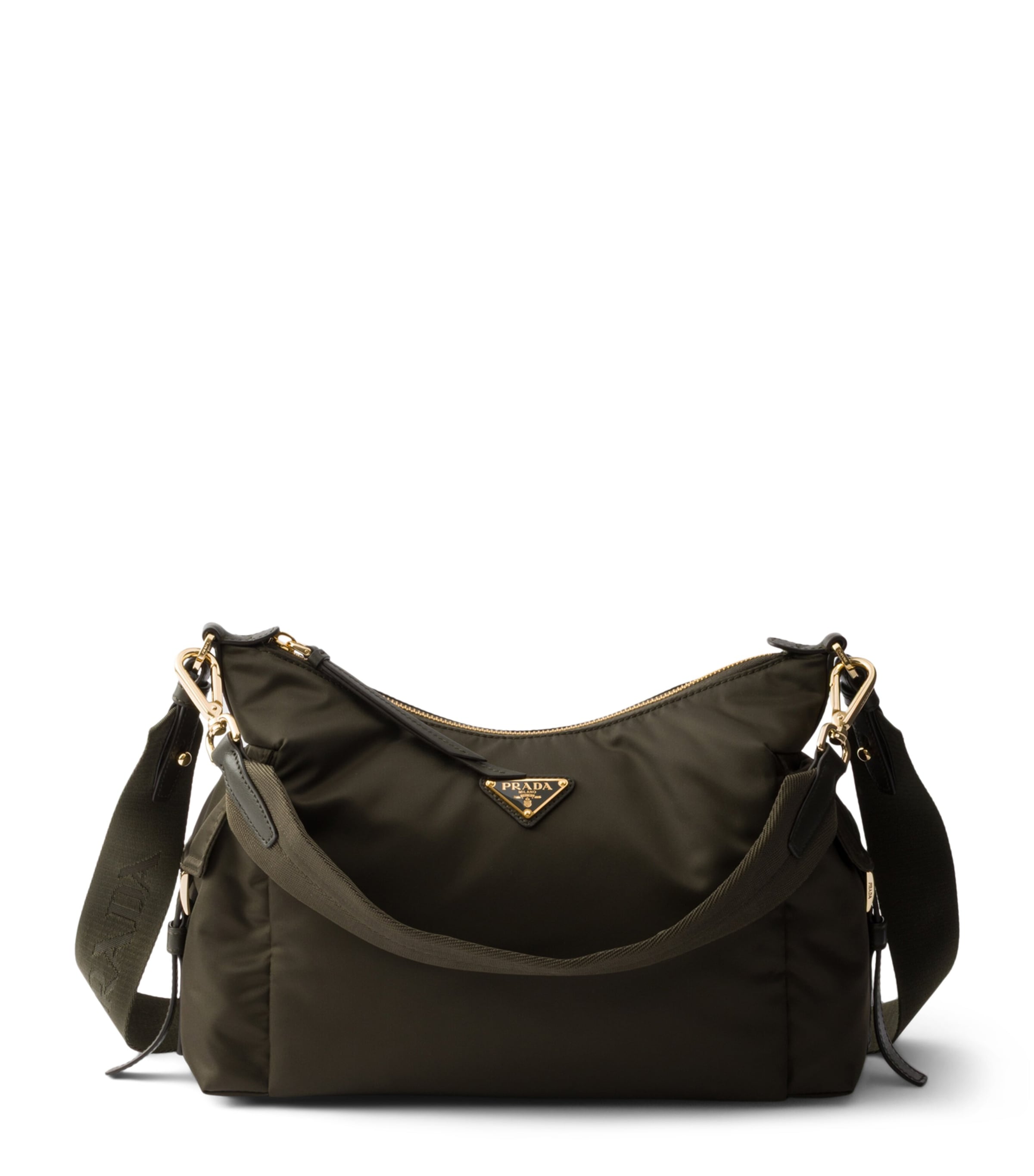 Prada Large Re-Nylon and Leather Explore Shoulder Bag Green Image 1