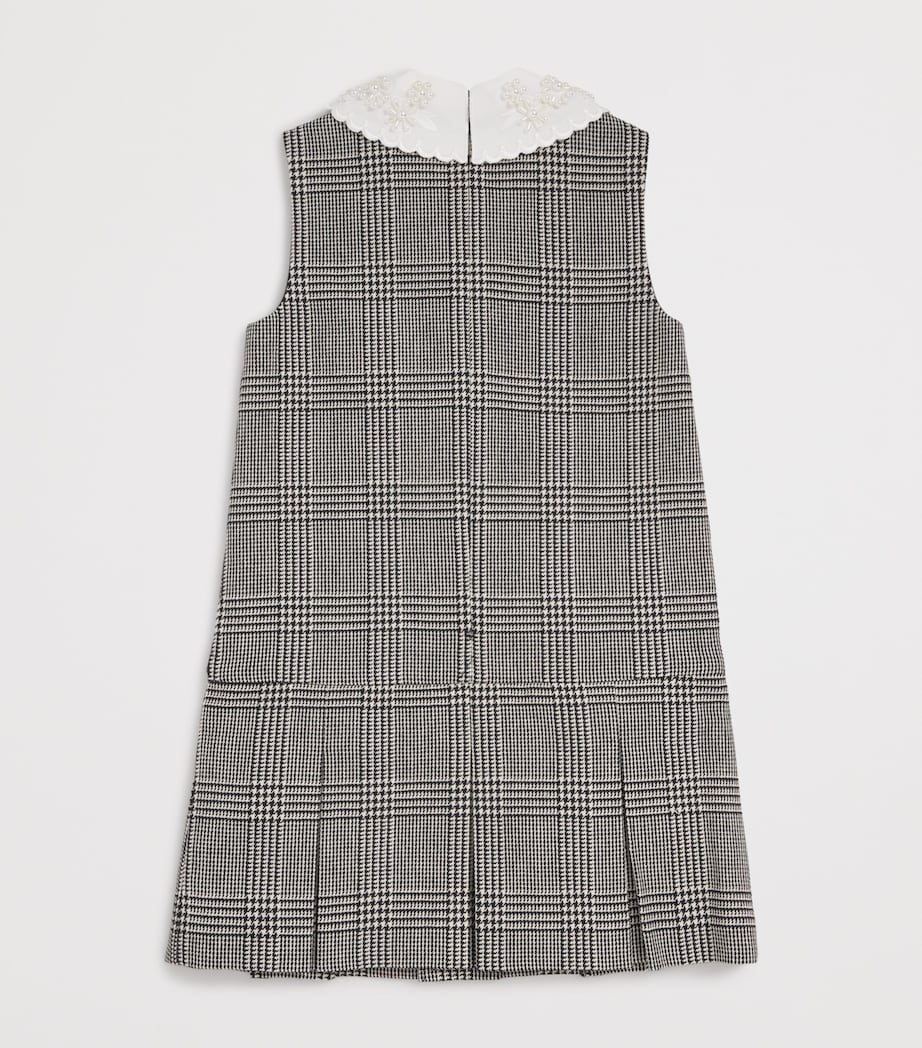 Wool-Blend Sleeveless Check Dress (3-12 Years) BLACK / WHITE Image 2