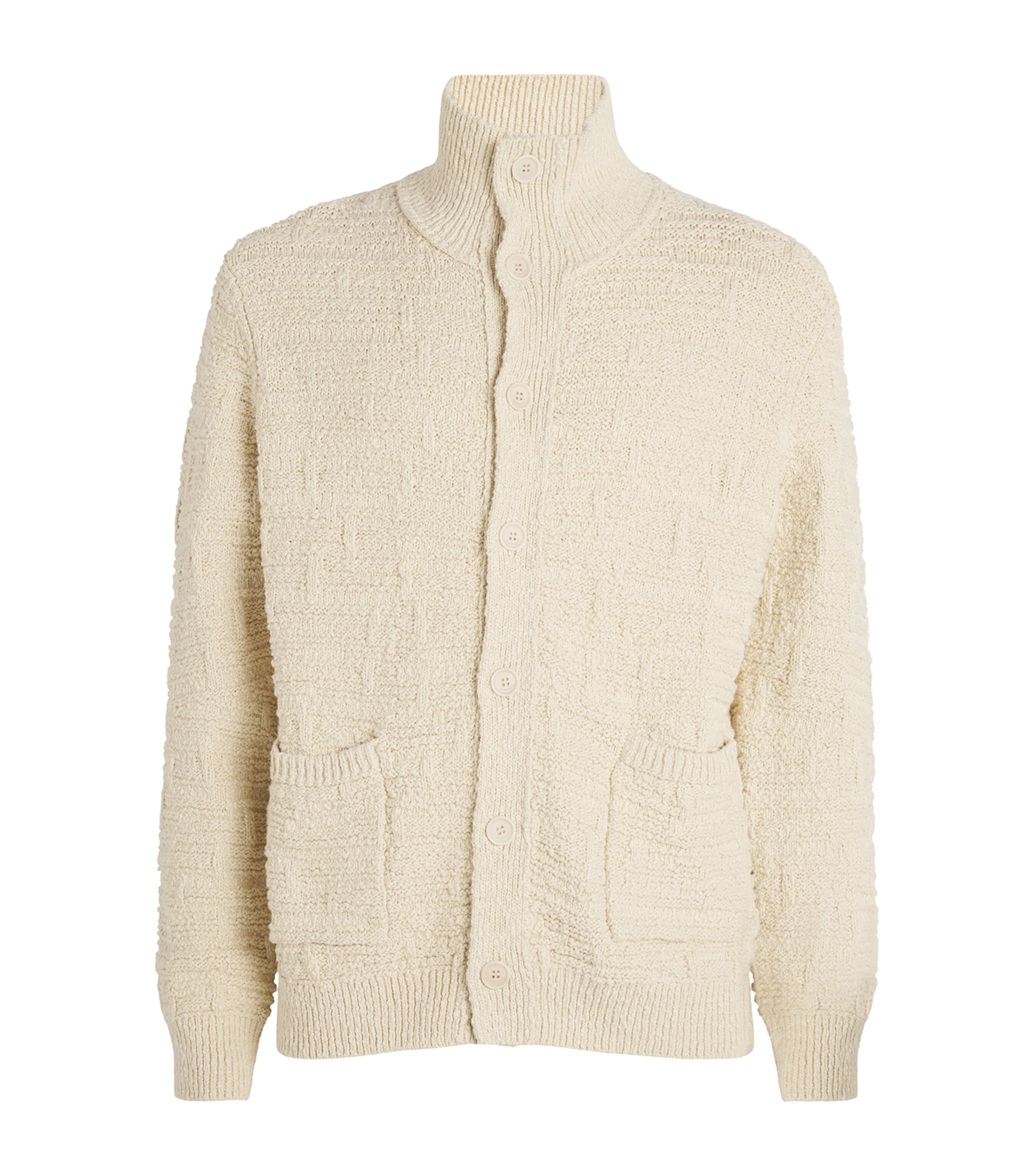 Shop Simkhai Cotton Textured Cardigan In Beige