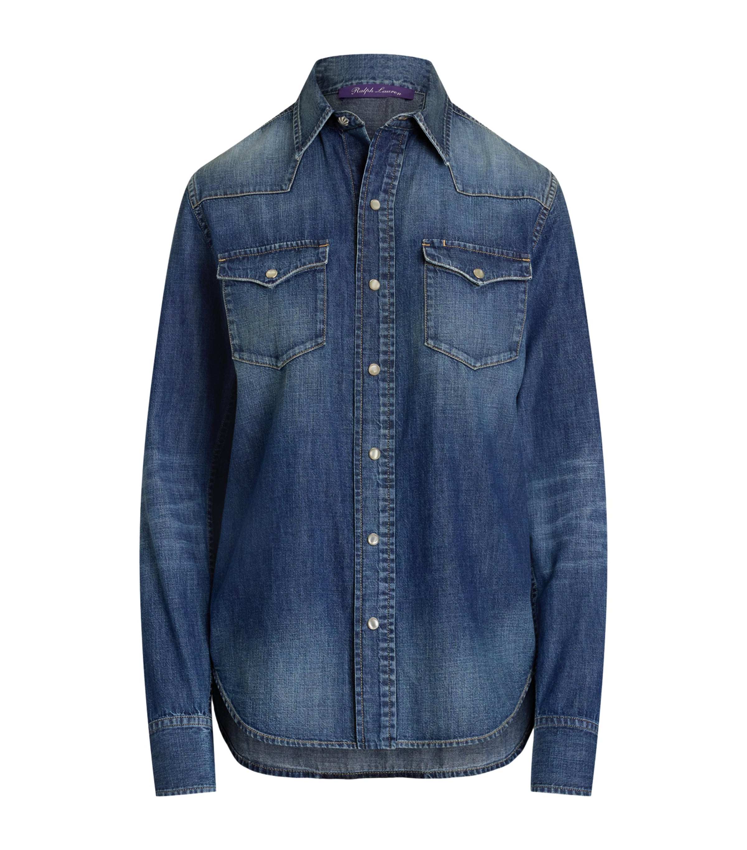 Shop Polo Ralph Lauren Denim Western Shirt In Blue