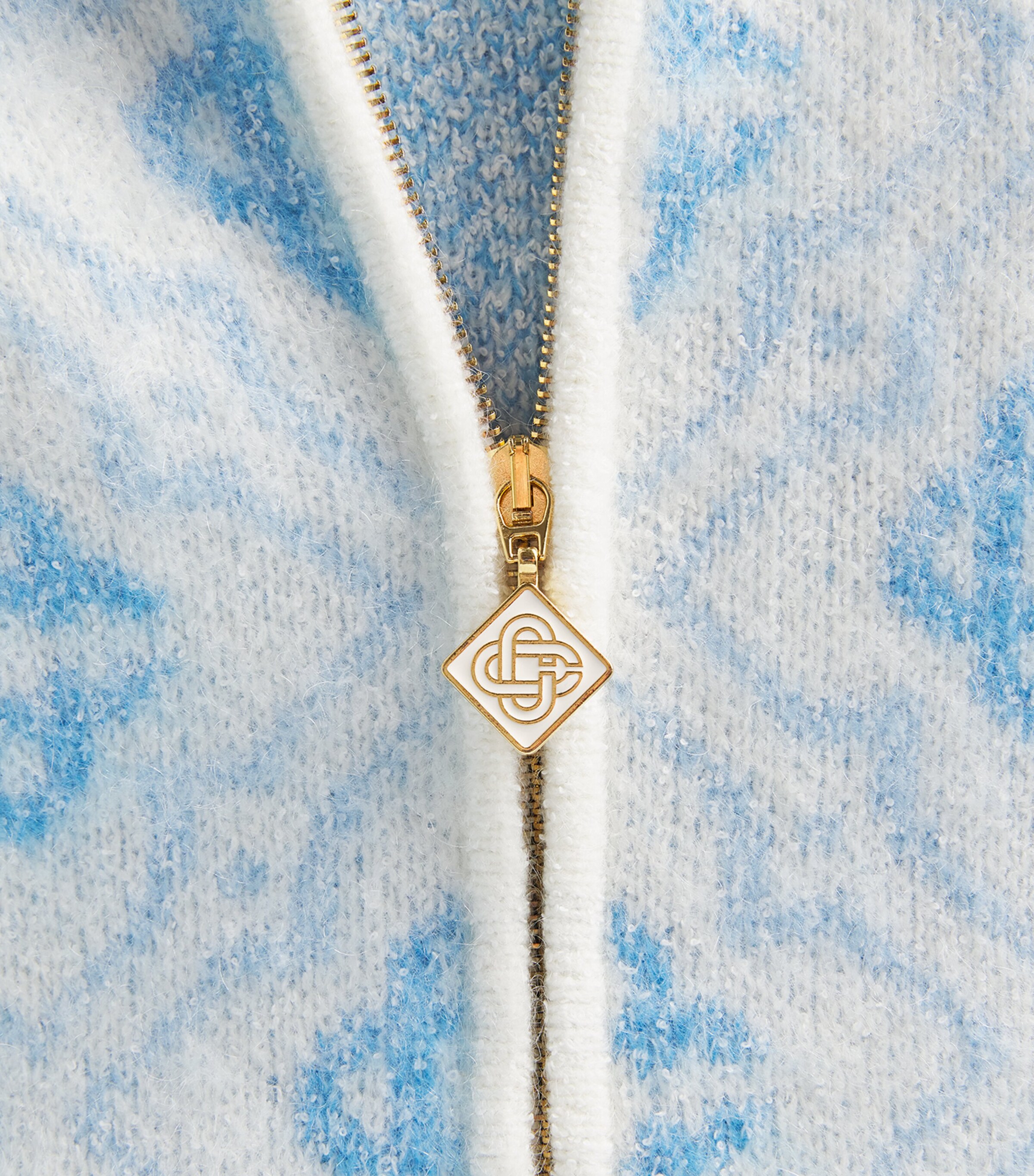 Casablanca Mens Merino Wool Zip-Up Cardigan Monogram Image 5