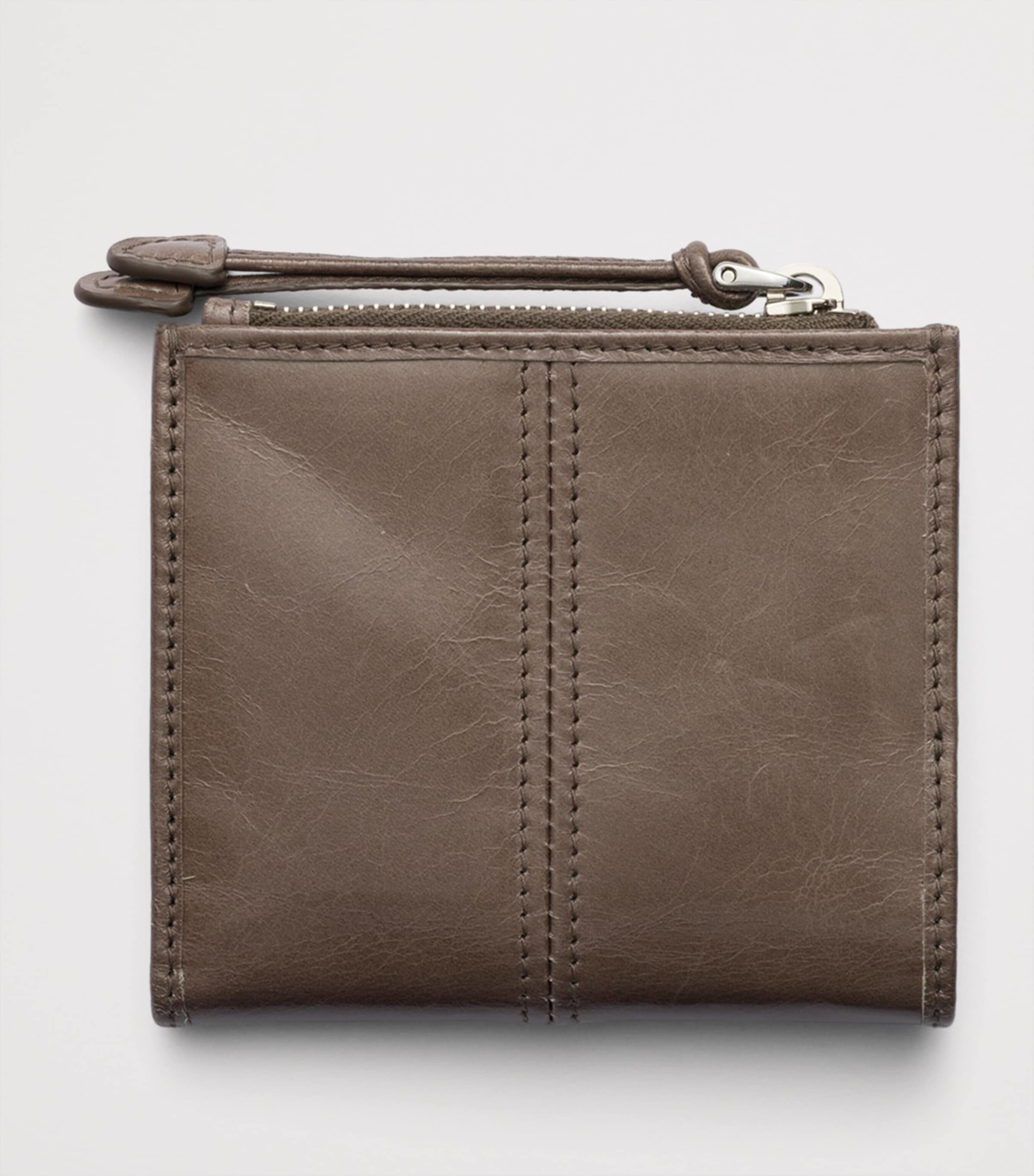 Prada Small Leather Wallet Grey Image 3