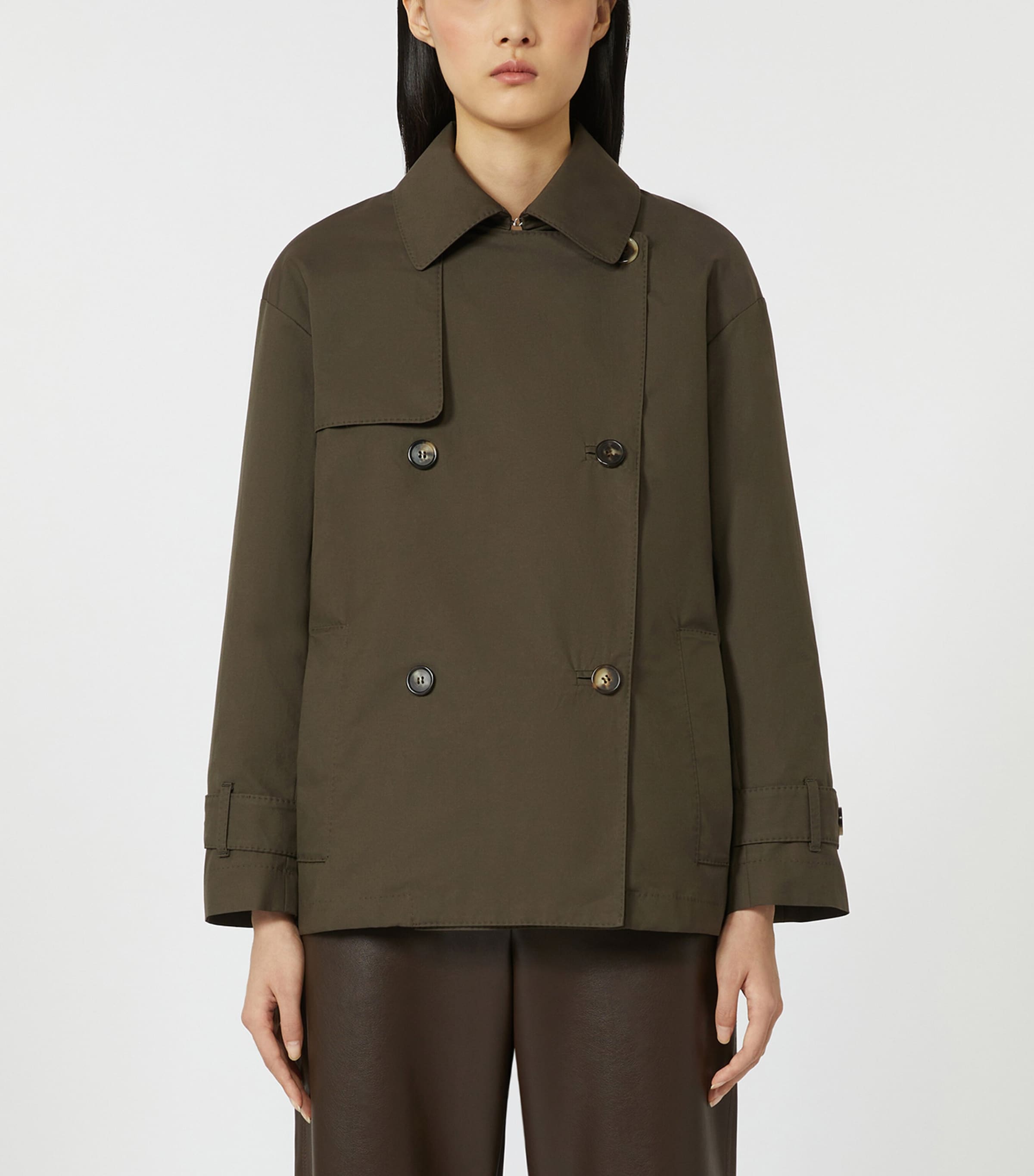 Cotton-Blend Raincoat GREEN Image 3