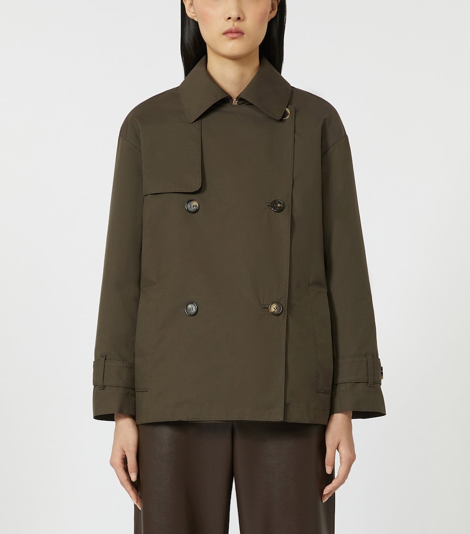 Cotton-Blend Raincoat GREEN Image 3